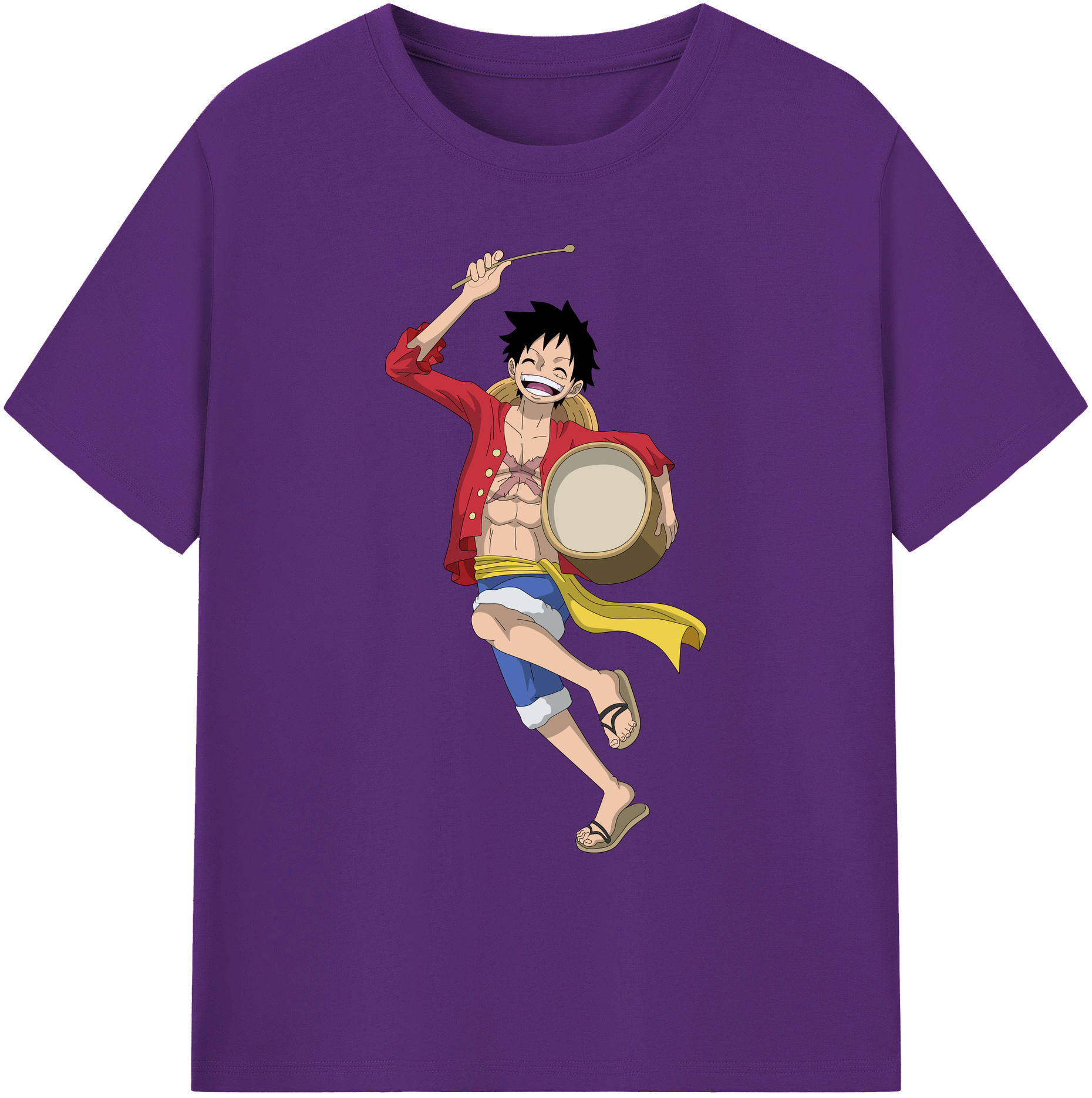 ワンピース モンキー・D・ルフィ ONE PIECE Monkey D. Luffy 綿100％ メンズ半袖Tシャツ｜肌触りやわらか＆通気性