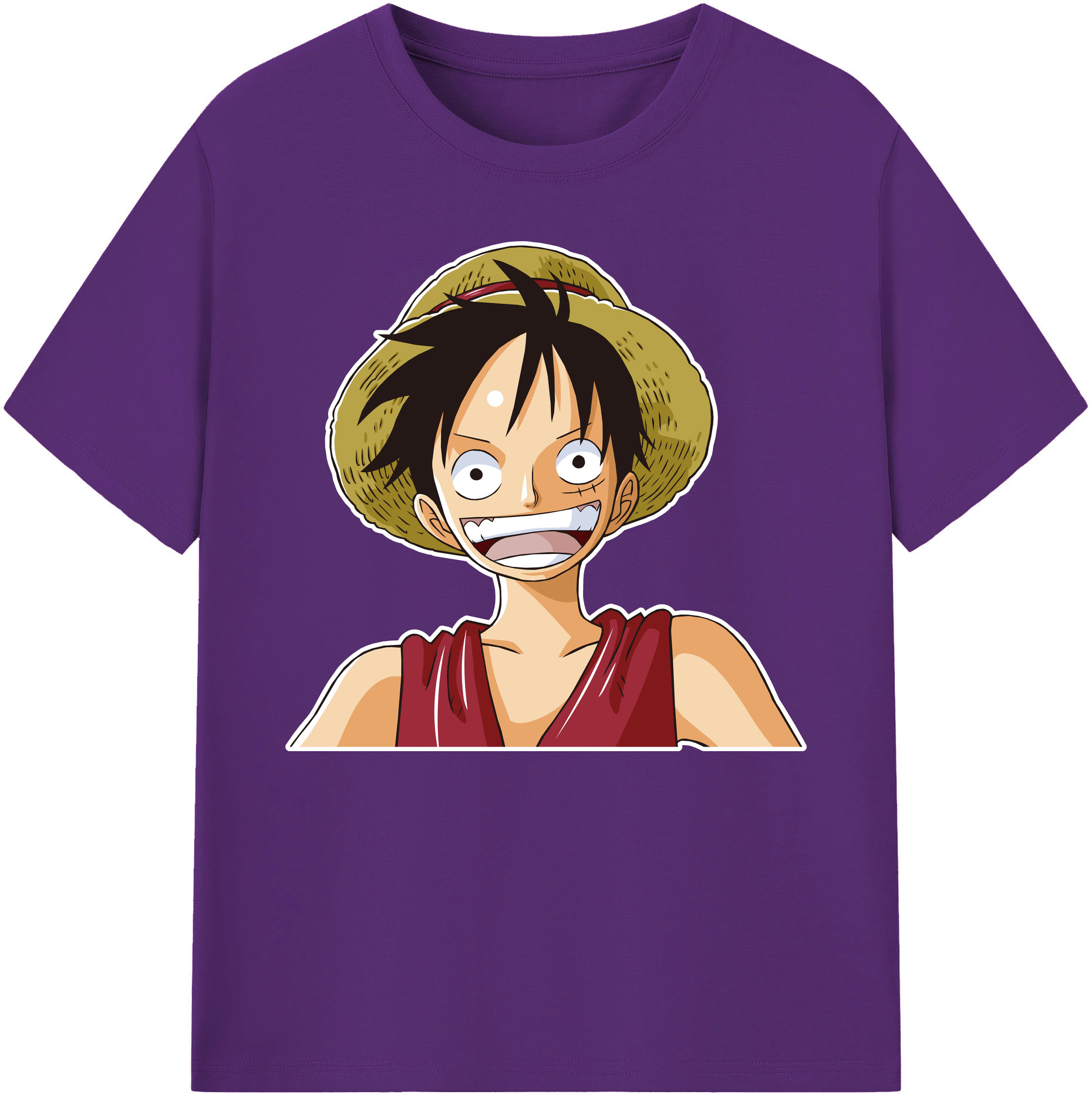 ワンピース モンキー・D・ルフィ ONE PIECE Monkey D. Luffy 綿100％ メンズ半袖Tシャツ｜肌触りやわらか＆通気性