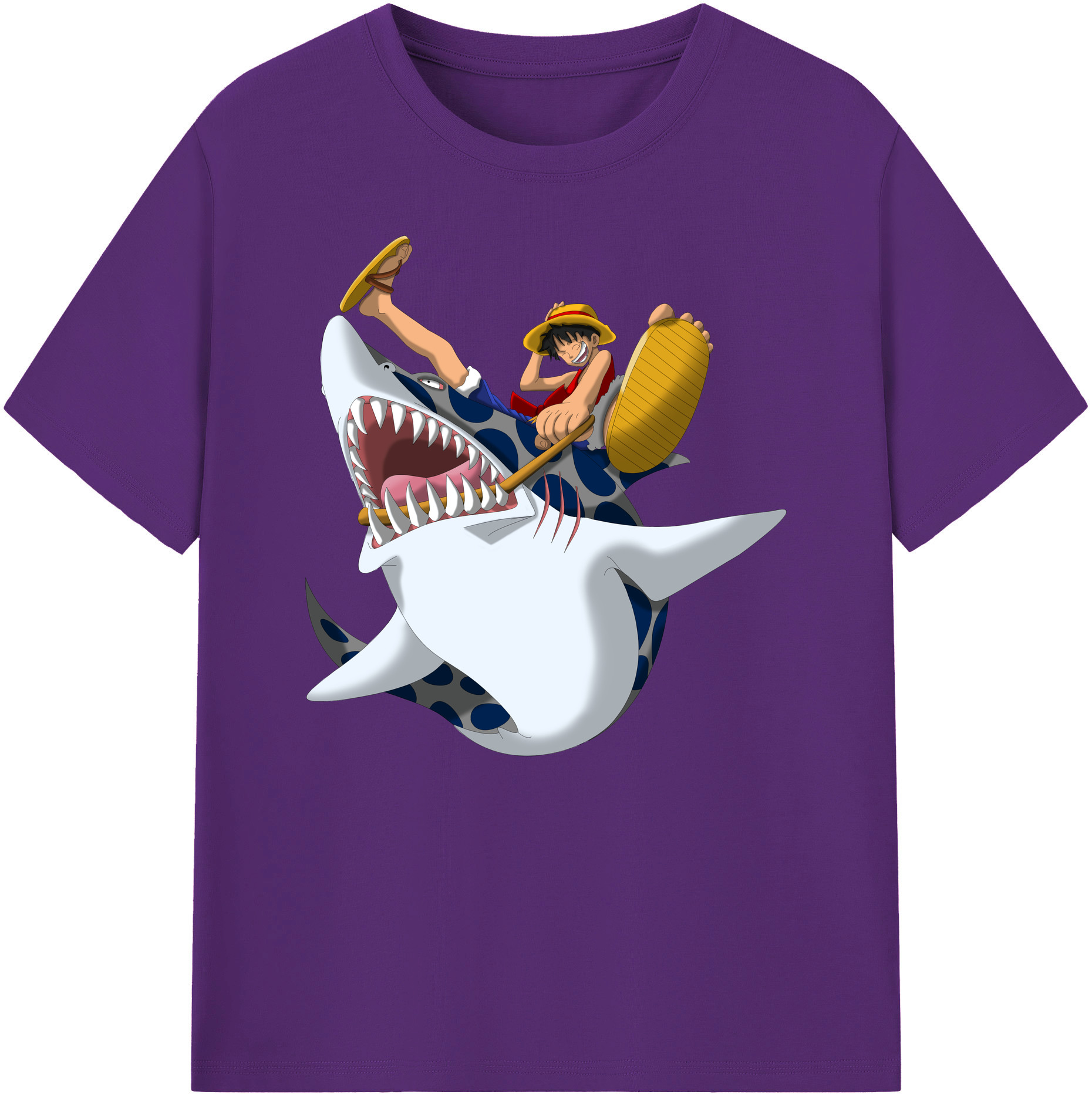 ワンピース モンキー・D・ルフィ ONE PIECE Monkey D. Luffy 綿100％ メンズ半袖Tシャツ｜肌触りやわらか＆通気性