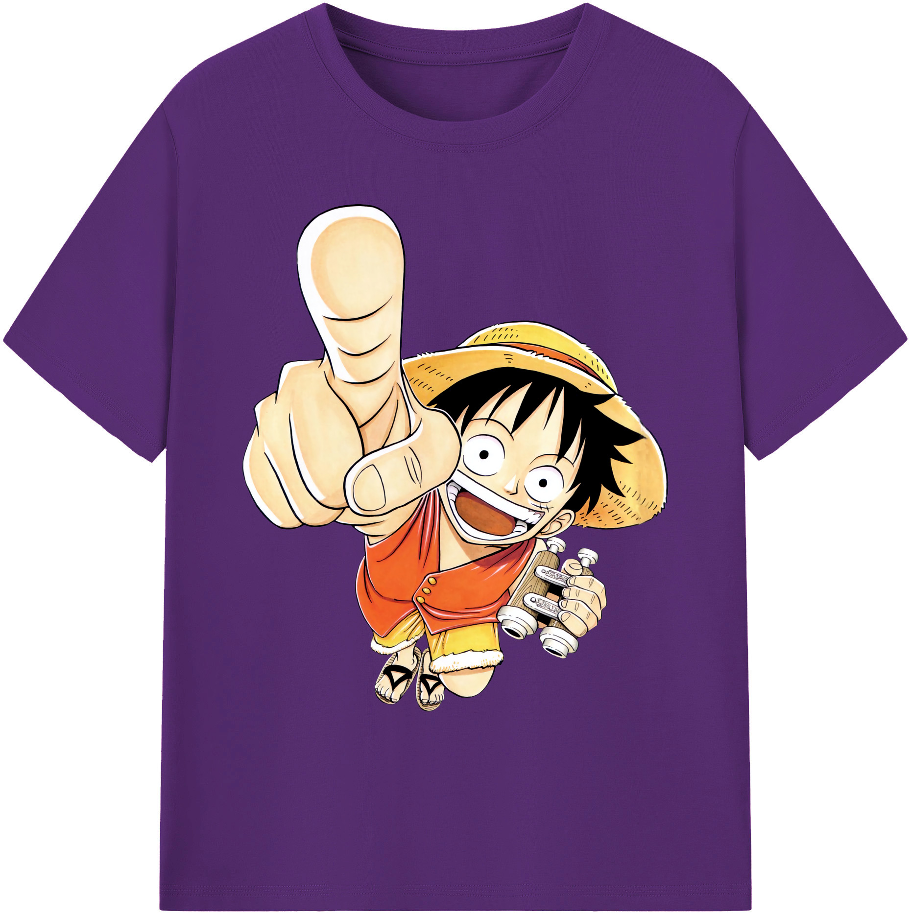 ワンピース モンキー・D・ルフィ ONE PIECE Monkey D. Luffy 綿100％ メンズ半袖Tシャツ｜肌触りやわらか＆通気性