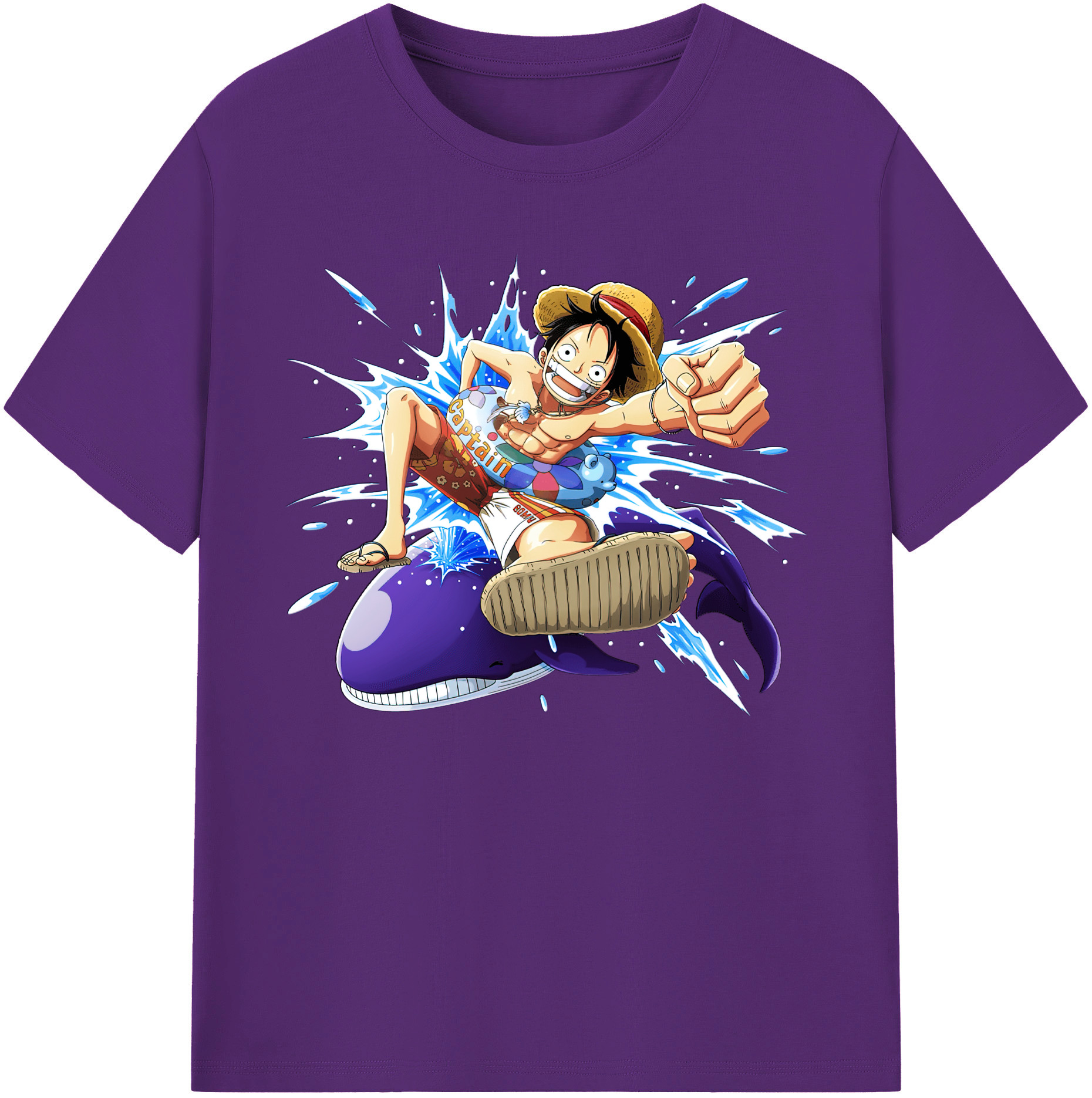 ワンピース モンキー・D・ルフィ ONE PIECE Monkey D. Luffy 綿100％ メンズ半袖Tシャツ｜肌触りやわらか＆通気性
