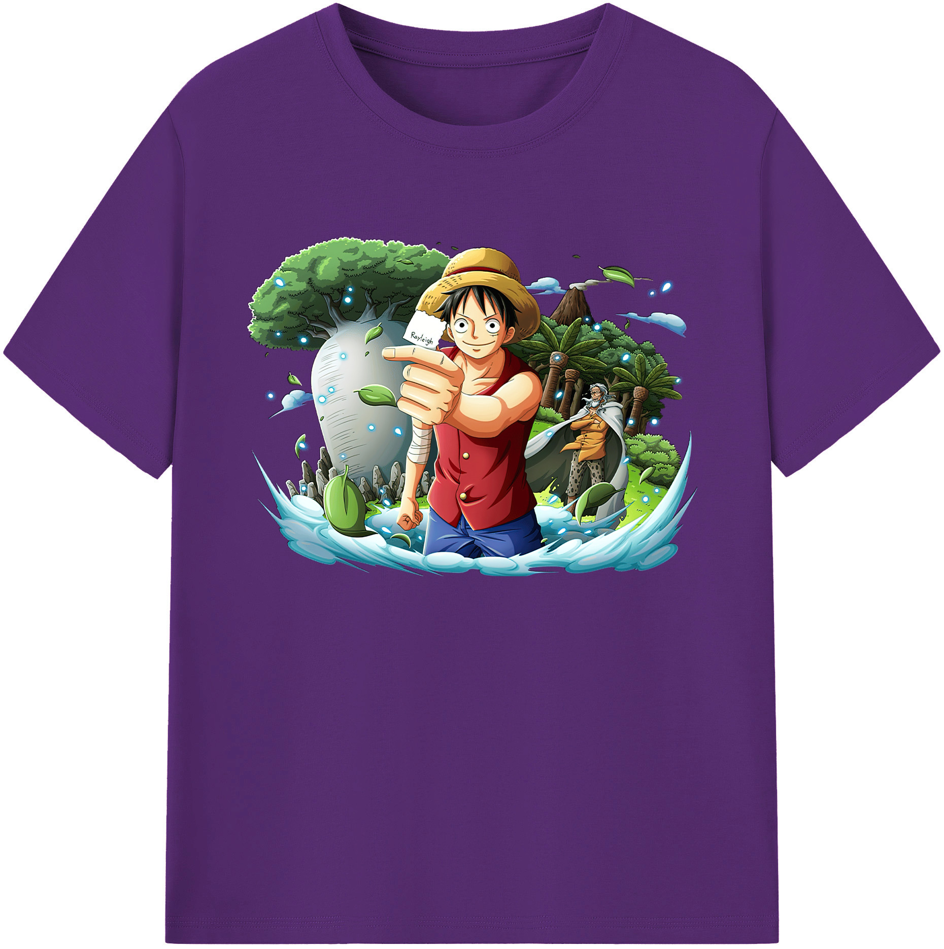 ワンピース モンキー・D・ルフィ ONE PIECE Monkey D. Luffy 綿100％ メンズ半袖Tシャツ｜肌触りやわらか＆通気性