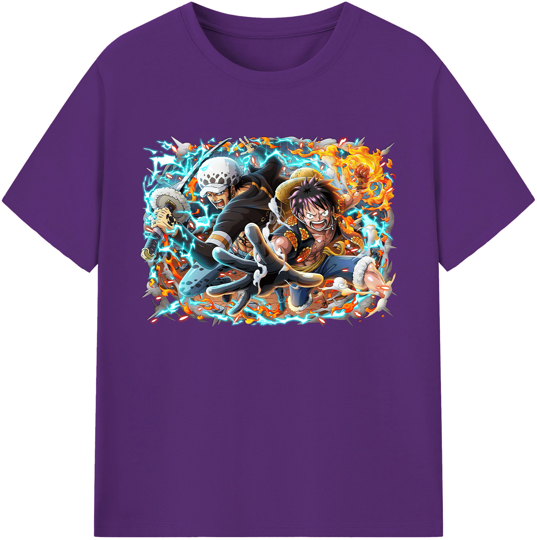 ワンピース モンキー・D・ルフィ ONE PIECE Monkey D. Luffy 綿100％ メンズ半袖Tシャツ｜肌触りやわらか＆通気性