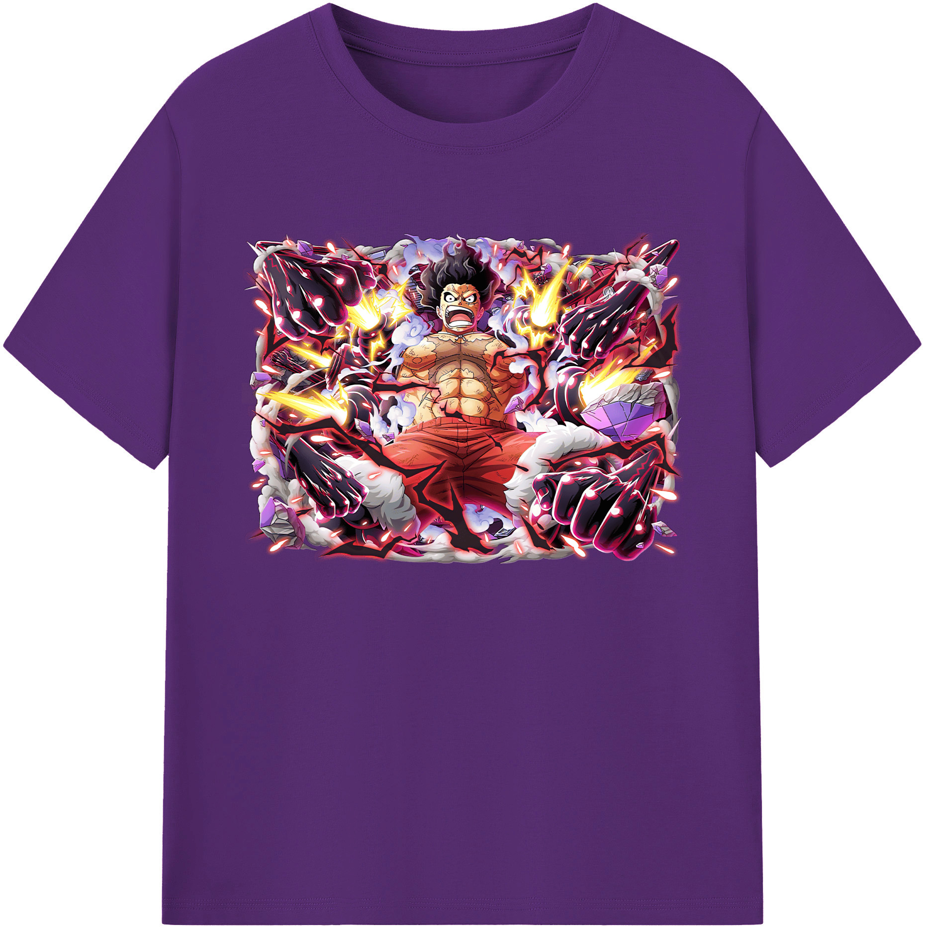 ワンピース モンキー・D・ルフィ ONE PIECE Monkey D. Luffy 綿100％ メンズ半袖Tシャツ｜肌触りやわらか＆通気性