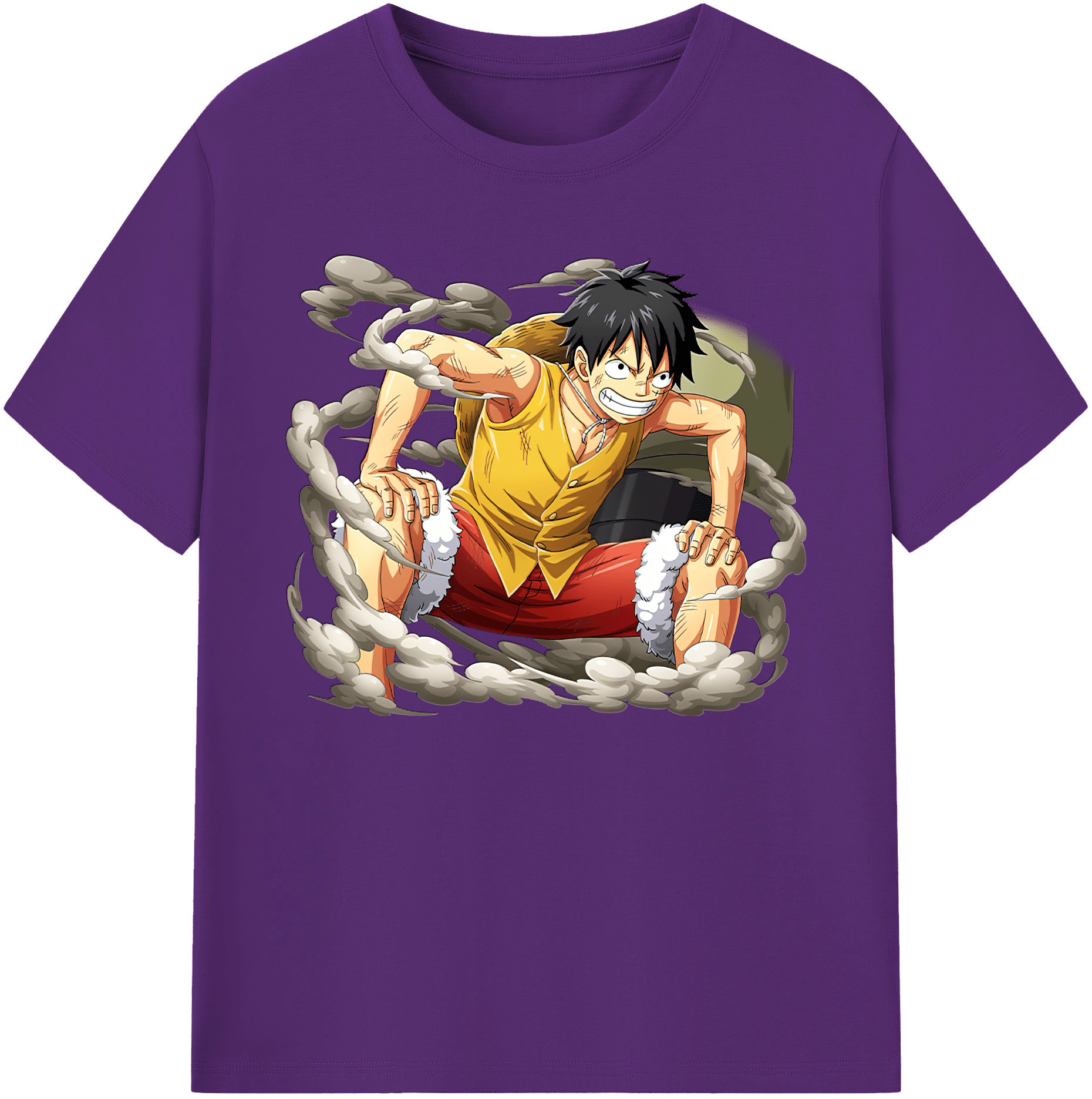 ワンピース モンキー・D・ルフィ ONE PIECE Monkey D. Luffy 綿100％ メンズ半袖Tシャツ｜肌触りやわらか＆通気性