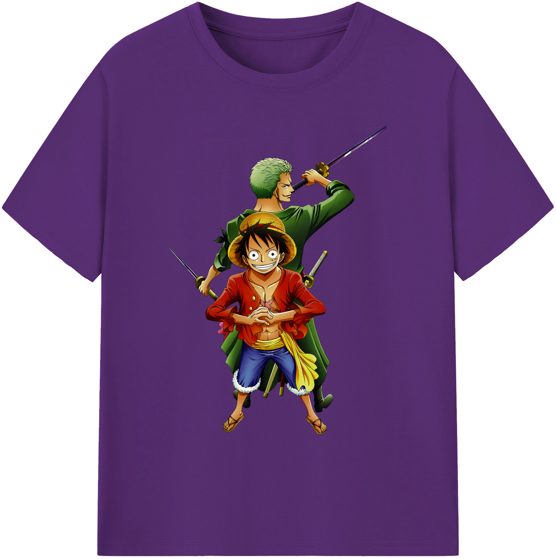 ワンピース モンキー・D・ルフィ ONE PIECE Monkey D. Luffy 綿100％ メンズ半袖Tシャツ｜肌触りやわらか＆通気性