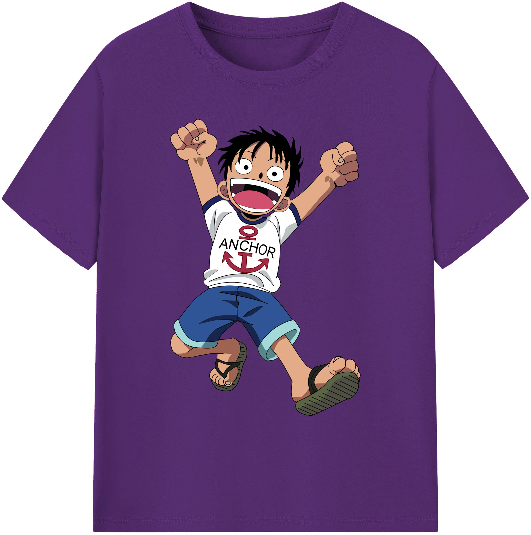 ワンピース モンキー・D・ルフィ ONE PIECE Monkey D. Luffy 綿100％ メンズ半袖Tシャツ｜肌触りやわらか＆通気性