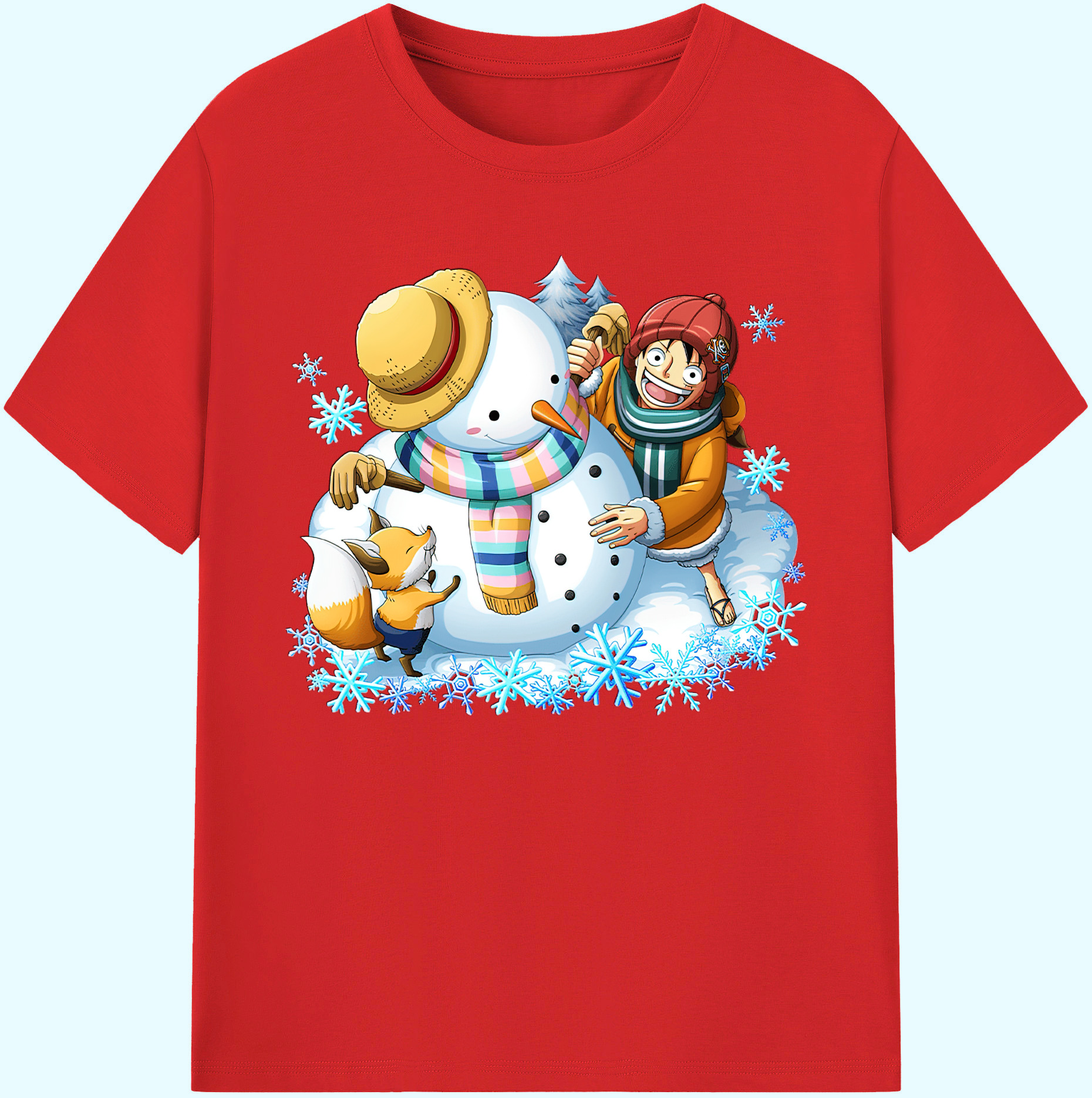 ワンピース モンキー・D・ルフィ ONE PIECE Monkey D. Luffy 綿100％ メンズ半袖Tシャツ｜肌触りやわらか＆通気性