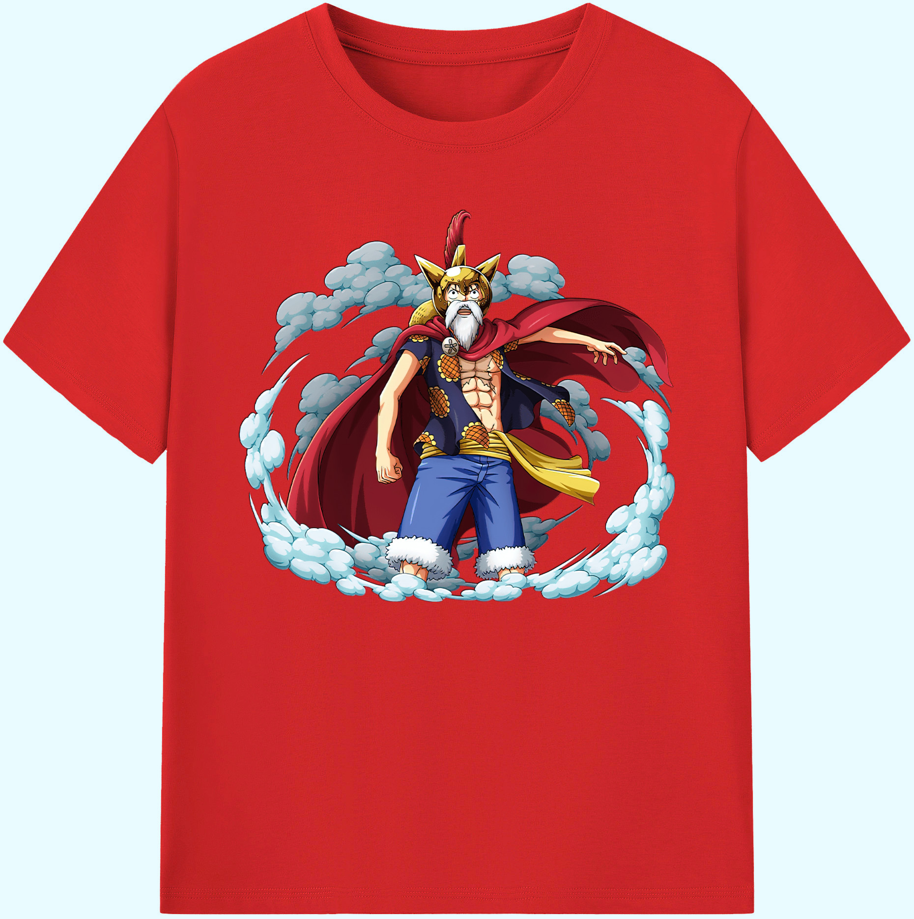 ワンピース モンキー・D・ルフィ ONE PIECE Monkey D. Luffy 綿100％ メンズ半袖Tシャツ｜肌触りやわらか＆通気性