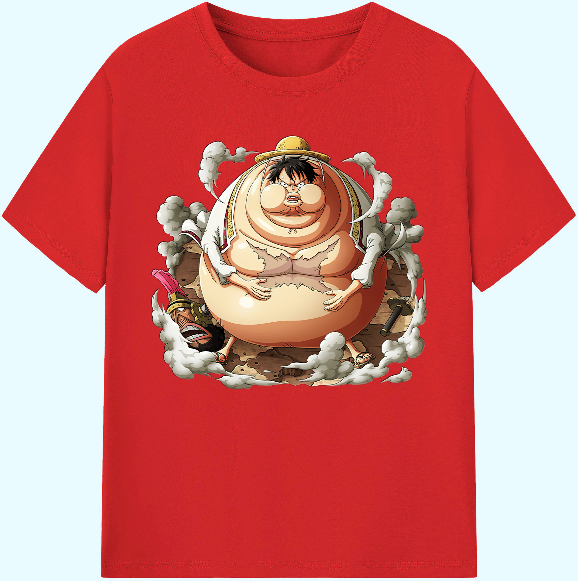 ワンピース モンキー・D・ルフィ ONE PIECE Monkey D. Luffy 綿100％ メンズ半袖Tシャツ｜肌触りやわらか＆通気性