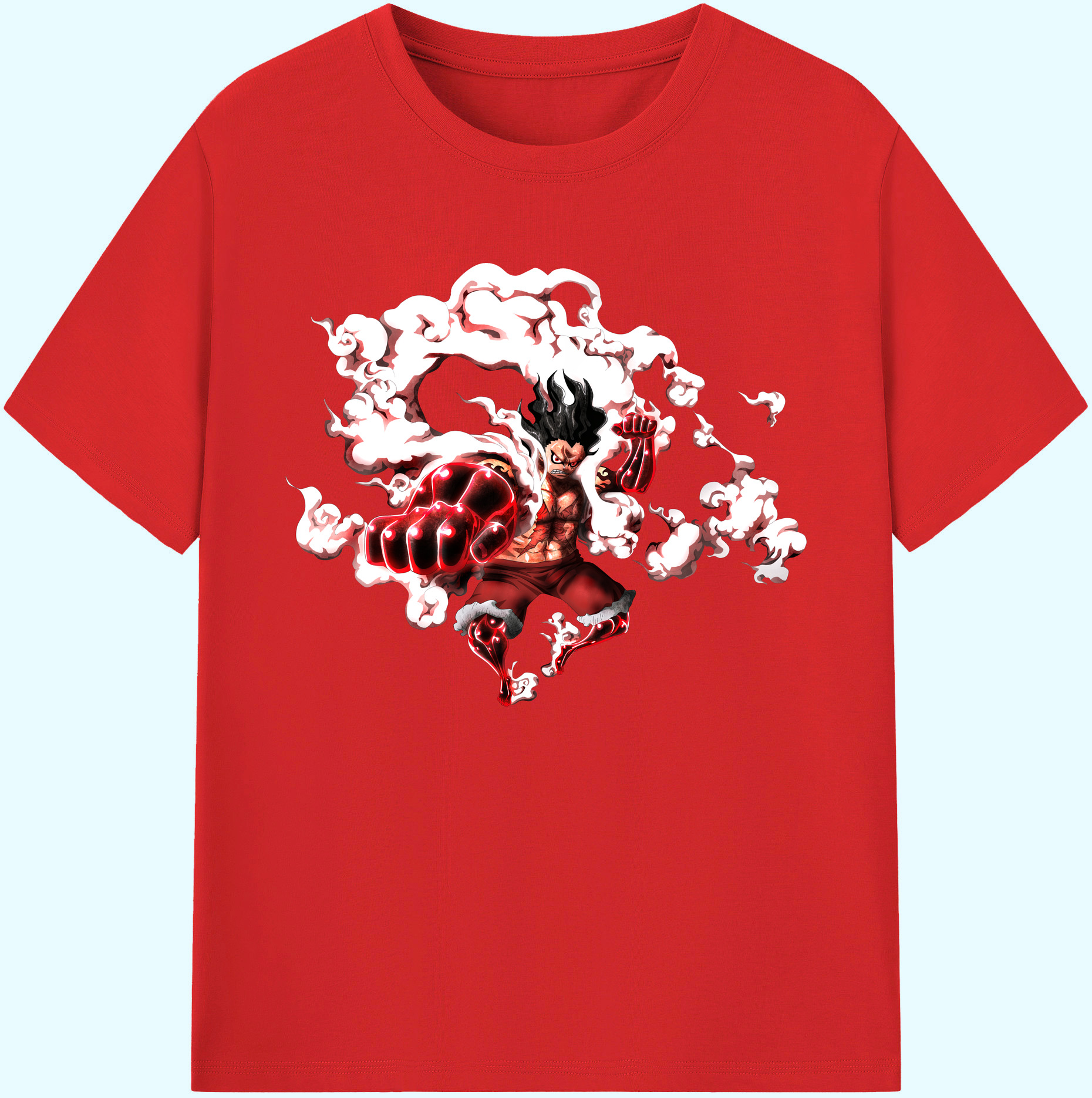 ワンピース モンキー・D・ルフィ ONE PIECE Monkey D. Luffy 綿100％ メンズ半袖Tシャツ｜肌触りやわらか＆通気性