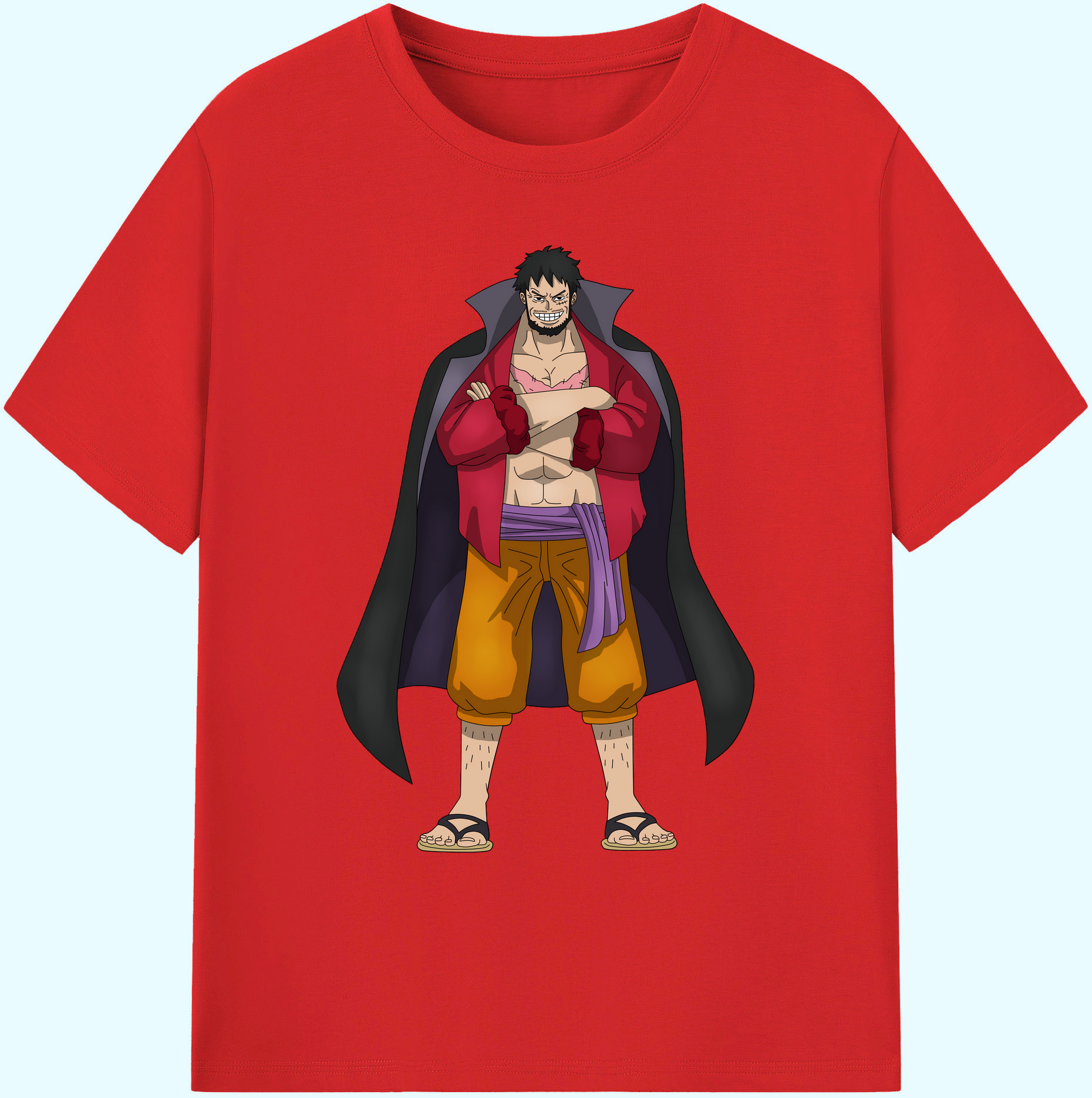 ワンピース モンキー・D・ルフィ ONE PIECE Monkey D. Luffy 綿100％ メンズ半袖Tシャツ｜肌触りやわらか＆通気性
