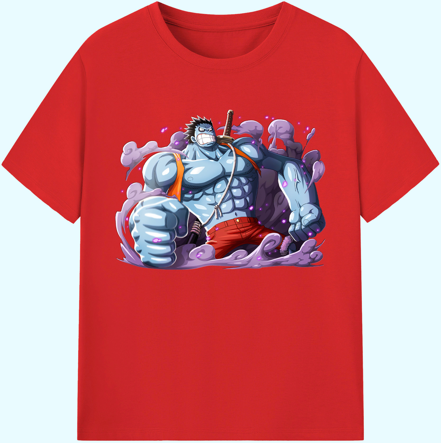 ワンピース モンキー・D・ルフィ ONE PIECE Monkey D. Luffy 綿100％ メンズ半袖Tシャツ｜肌触りやわらか＆通気性