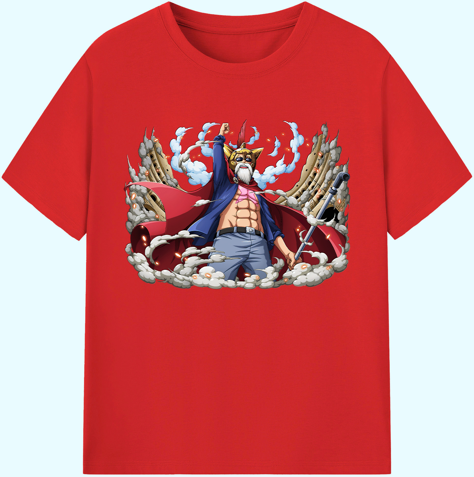 ワンピース モンキー・D・ルフィ ONE PIECE Monkey D. Luffy 綿100％ メンズ半袖Tシャツ｜肌触りやわらか＆通気性