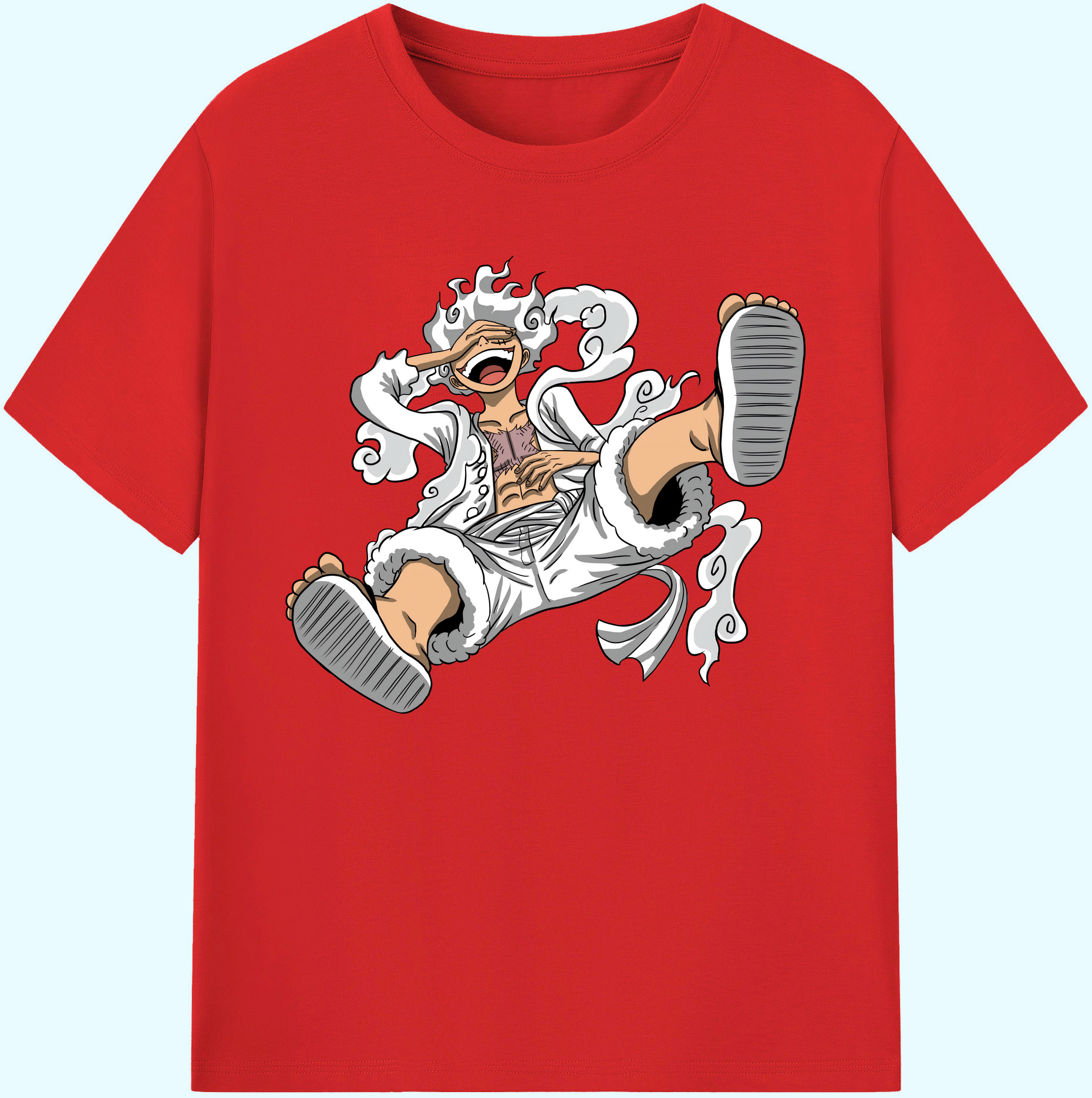 ワンピース モンキー・D・ルフィ ONE PIECE Monkey D. Luffy 綿100％ メンズ半袖Tシャツ｜肌触りやわらか＆通気性
