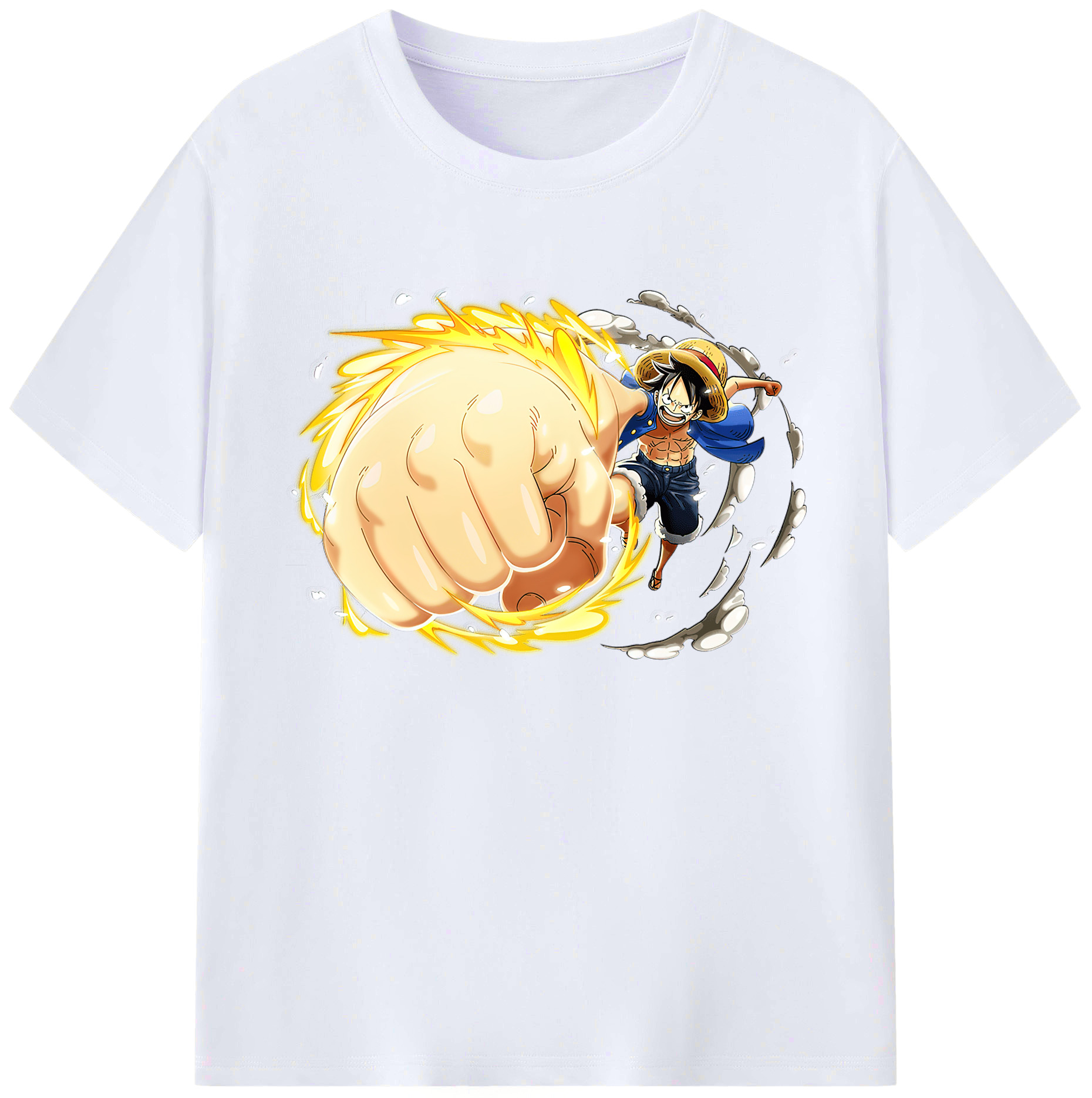 ワンピース モンキー・D・ルフィ ONE PIECE Monkey D. Luffy 綿100％ メンズ半袖Tシャツ｜肌触りやわらか＆通気性