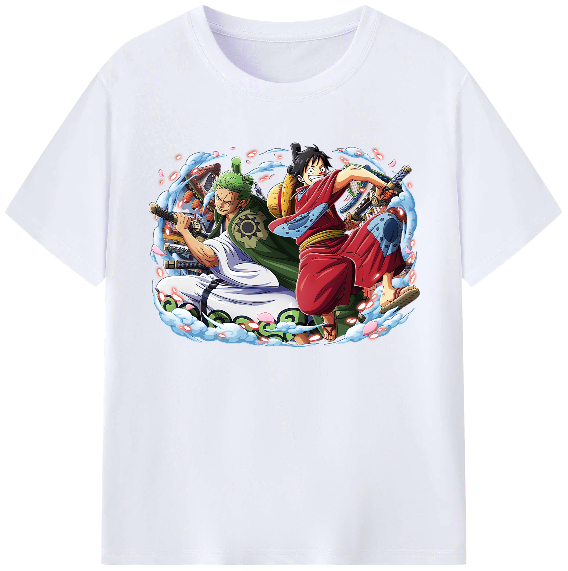 ワンピース モンキー・D・ルフィ ONE PIECE Monkey D. Luffy 綿100％ メンズ半袖Tシャツ｜肌触りやわらか＆通気性