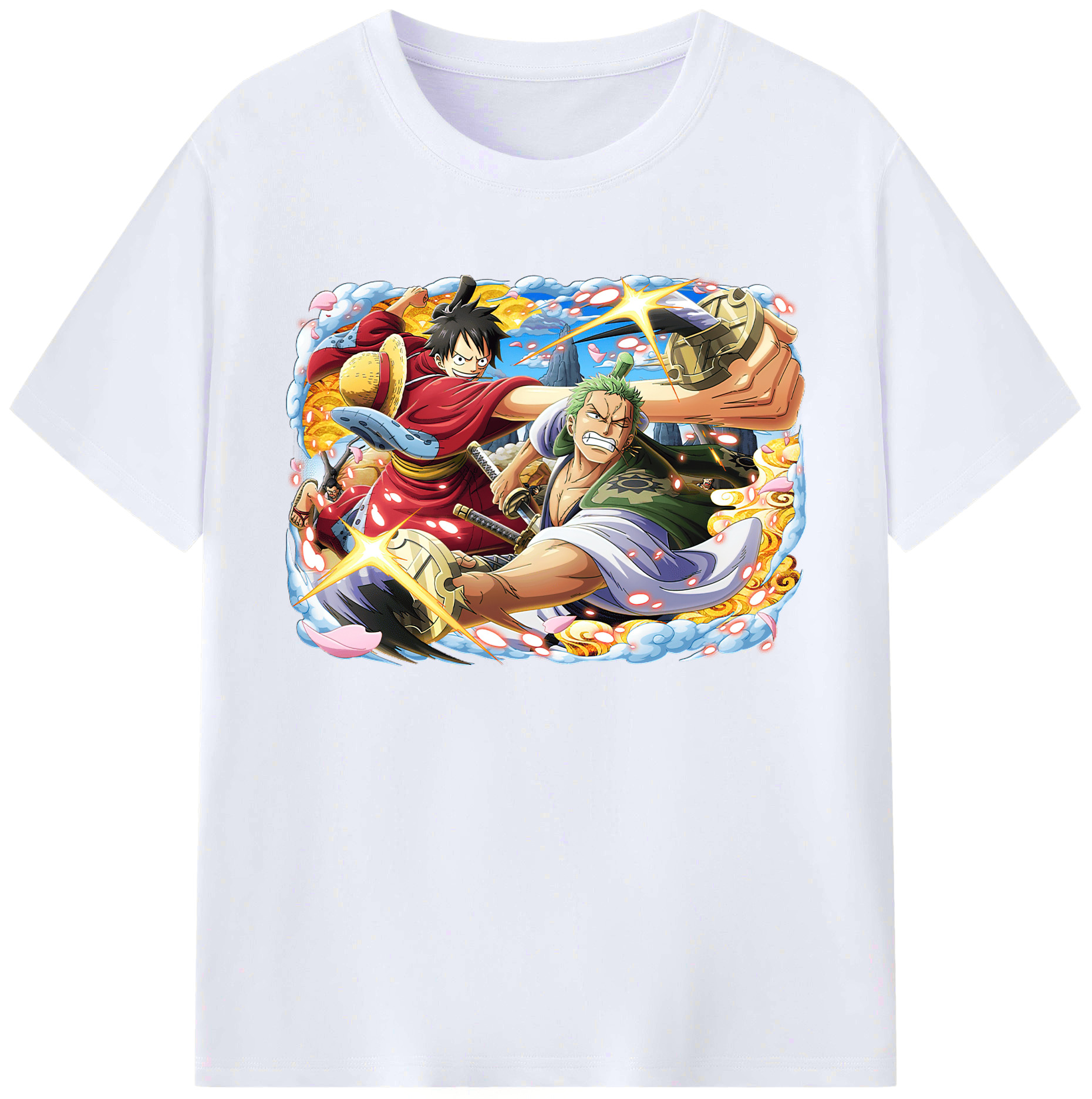 ワンピース モンキー・D・ルフィ ONE PIECE Monkey D. Luffy 綿100％ メンズ半袖Tシャツ｜肌触りやわらか＆通気性