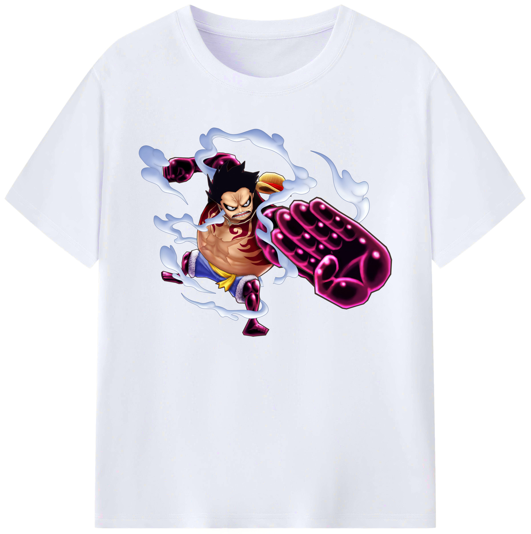 ワンピース モンキー・D・ルフィ ONE PIECE Monkey D. Luffy 綿100％ メンズ半袖Tシャツ｜肌触りやわらか＆通気性