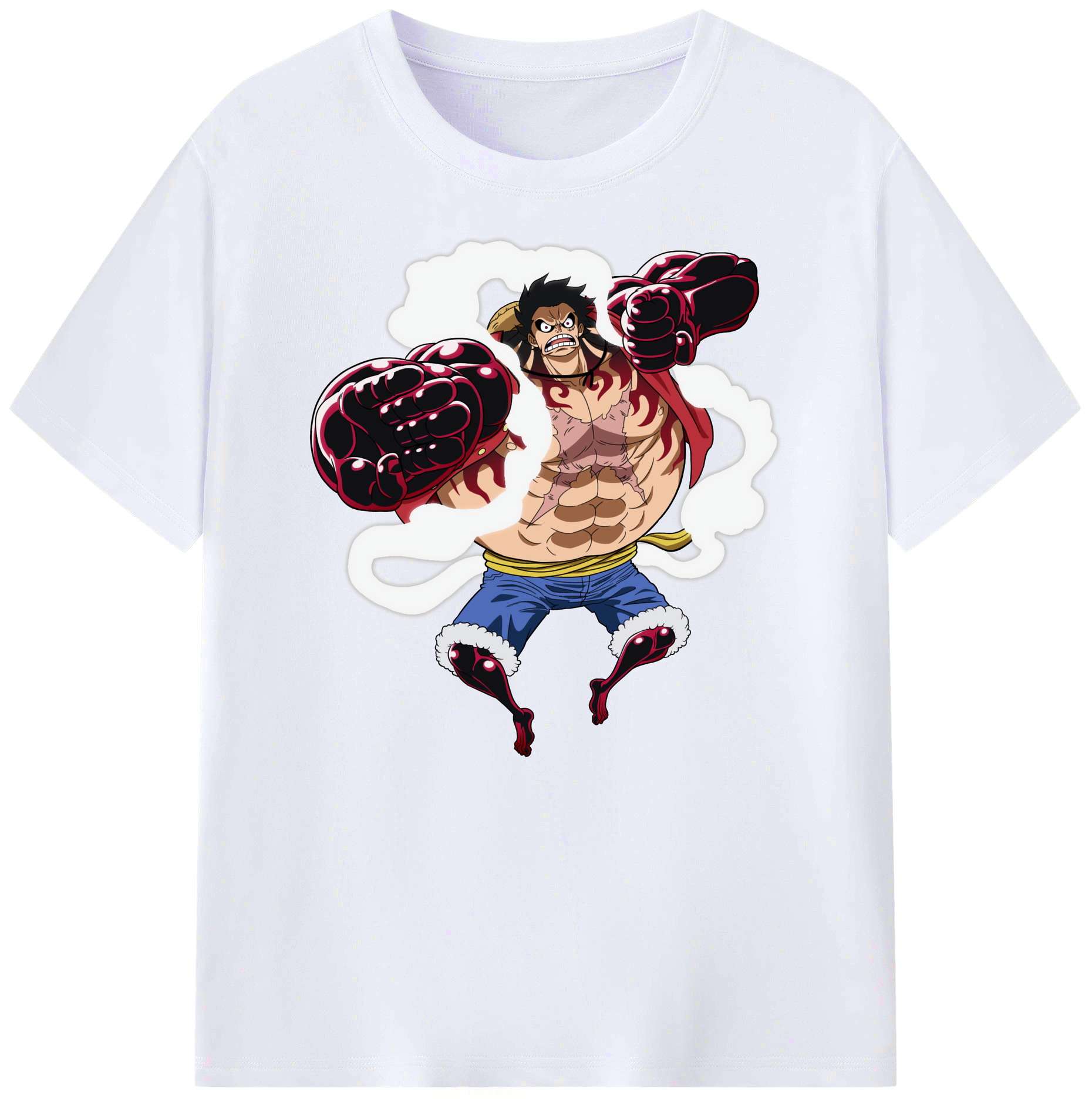 ワンピース モンキー・D・ルフィ ONE PIECE Monkey D. Luffy 綿100％ メンズ半袖Tシャツ｜肌触りやわらか＆通気性