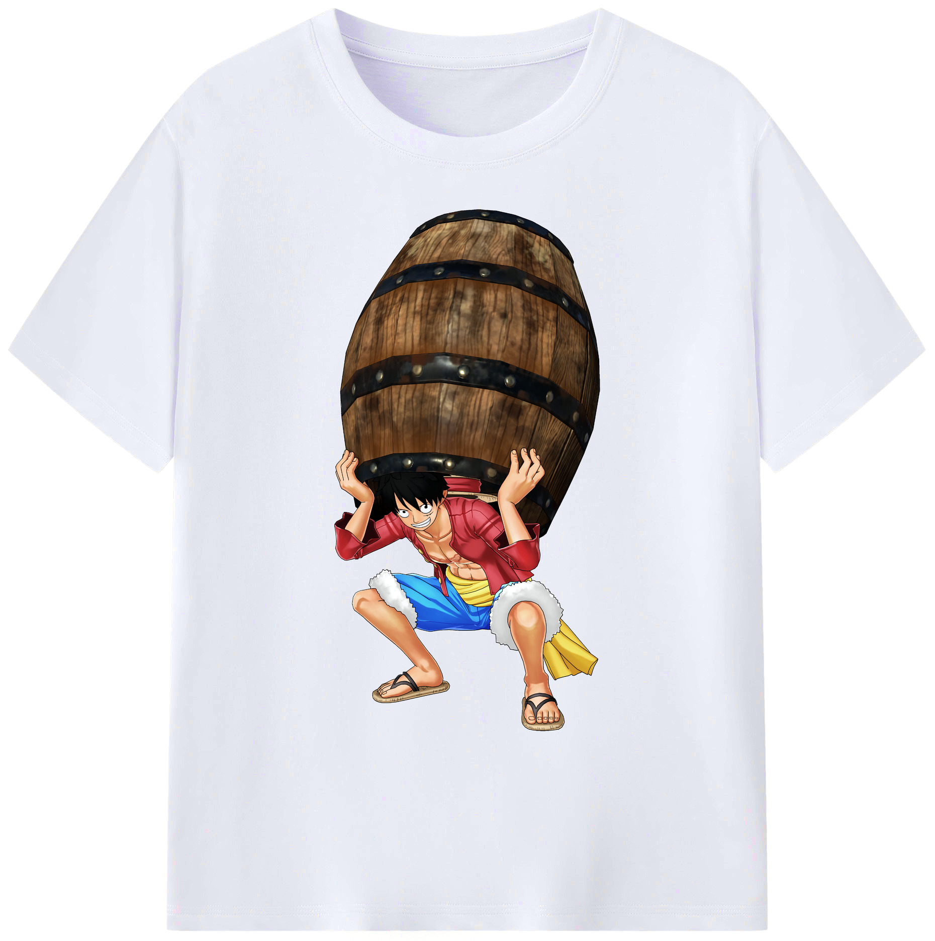 ワンピース モンキー・D・ルフィ ONE PIECE Monkey D. Luffy 綿100％ メンズ半袖Tシャツ｜肌触りやわらか＆通気性