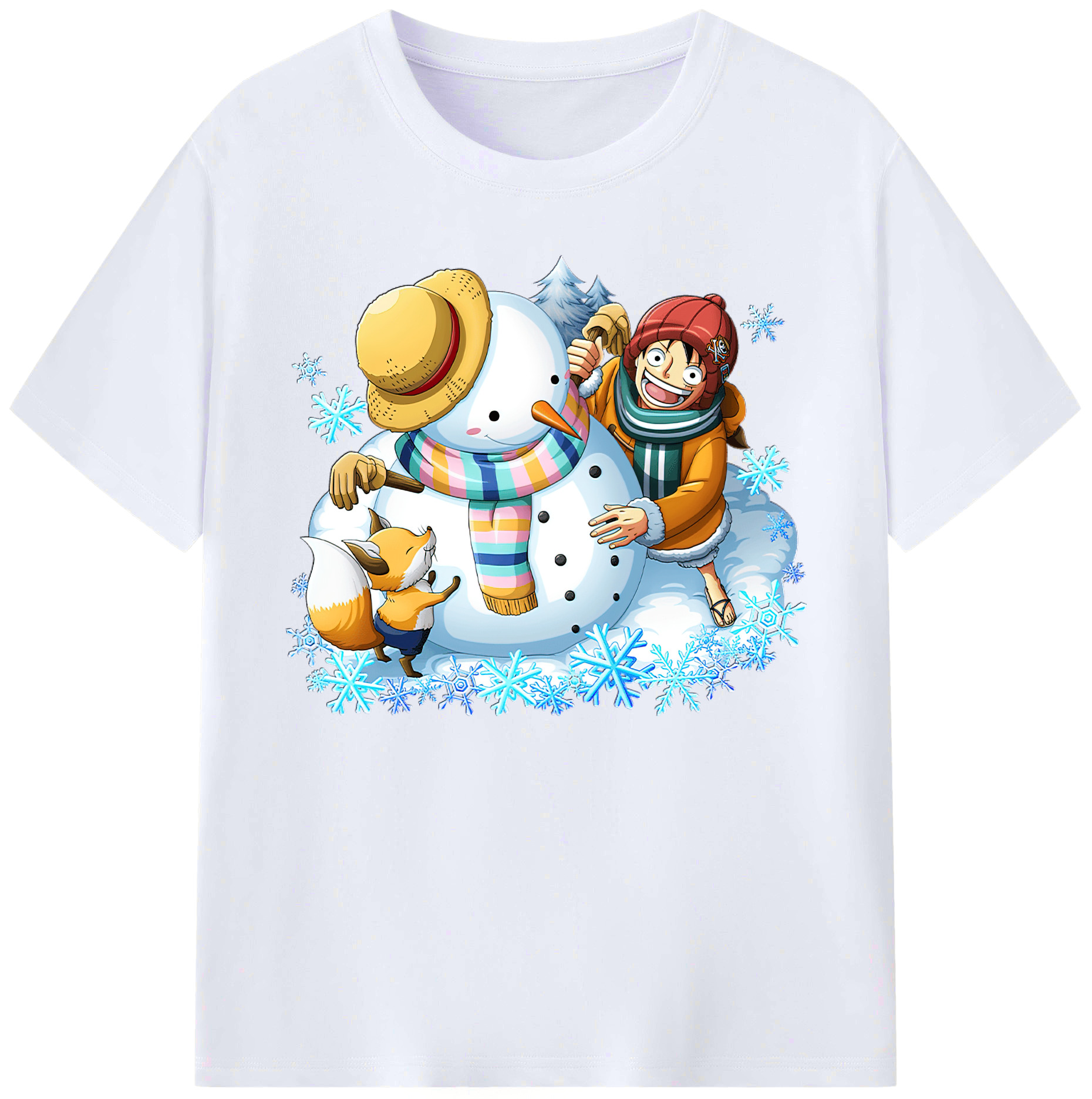 ワンピース モンキー・D・ルフィ ONE PIECE Monkey D. Luffy 綿100％ メンズ半袖Tシャツ｜肌触りやわらか＆通気性