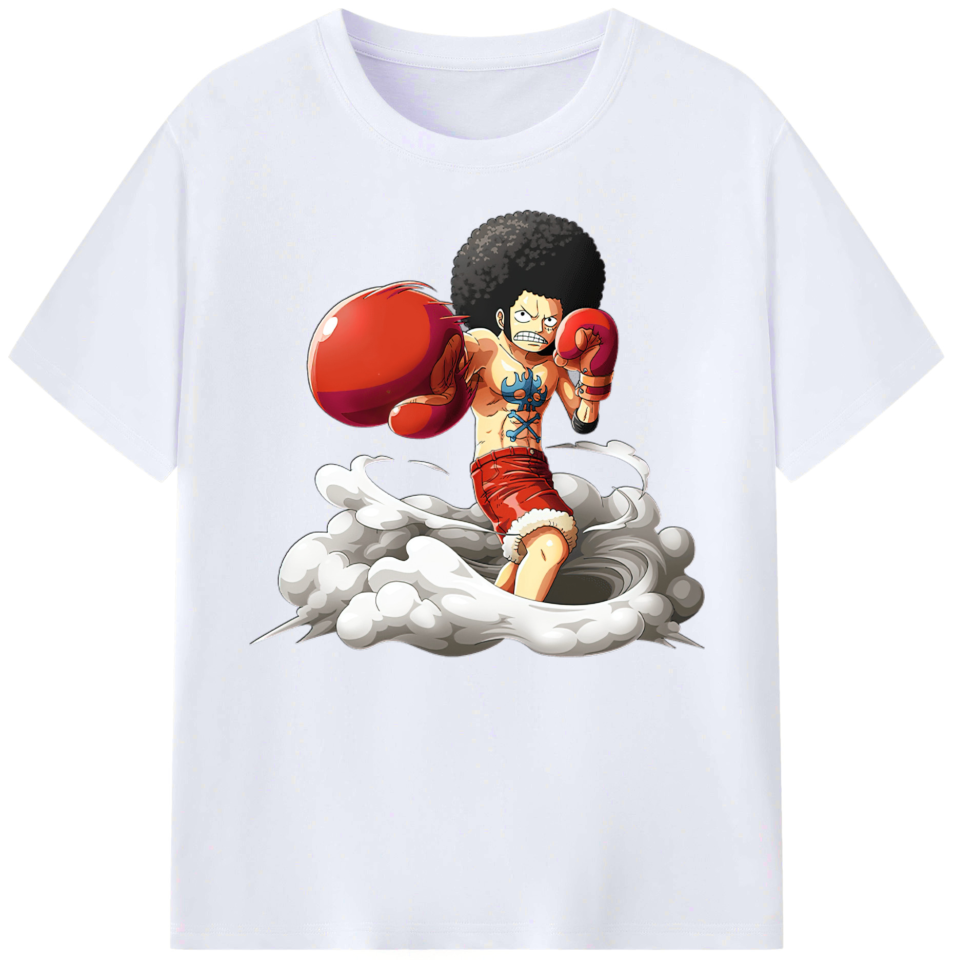 ワンピース モンキー・D・ルフィ ONE PIECE Monkey D. Luffy 綿100％ メンズ半袖Tシャツ｜肌触りやわらか＆通気性