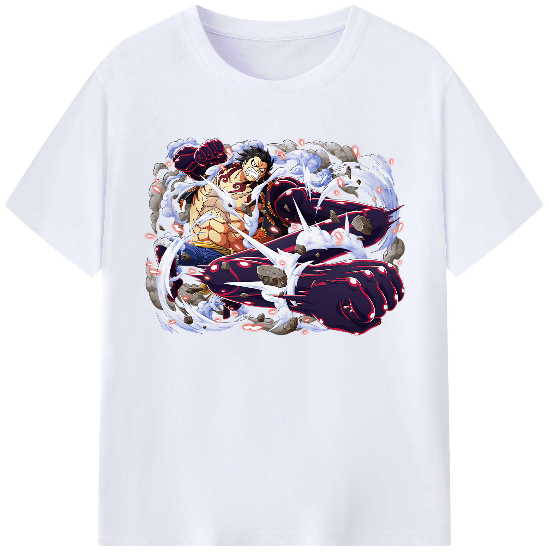 ワンピース モンキー・D・ルフィ ONE PIECE Monkey D. Luffy 綿100％ メンズ半袖Tシャツ｜肌触りやわらか＆通気性