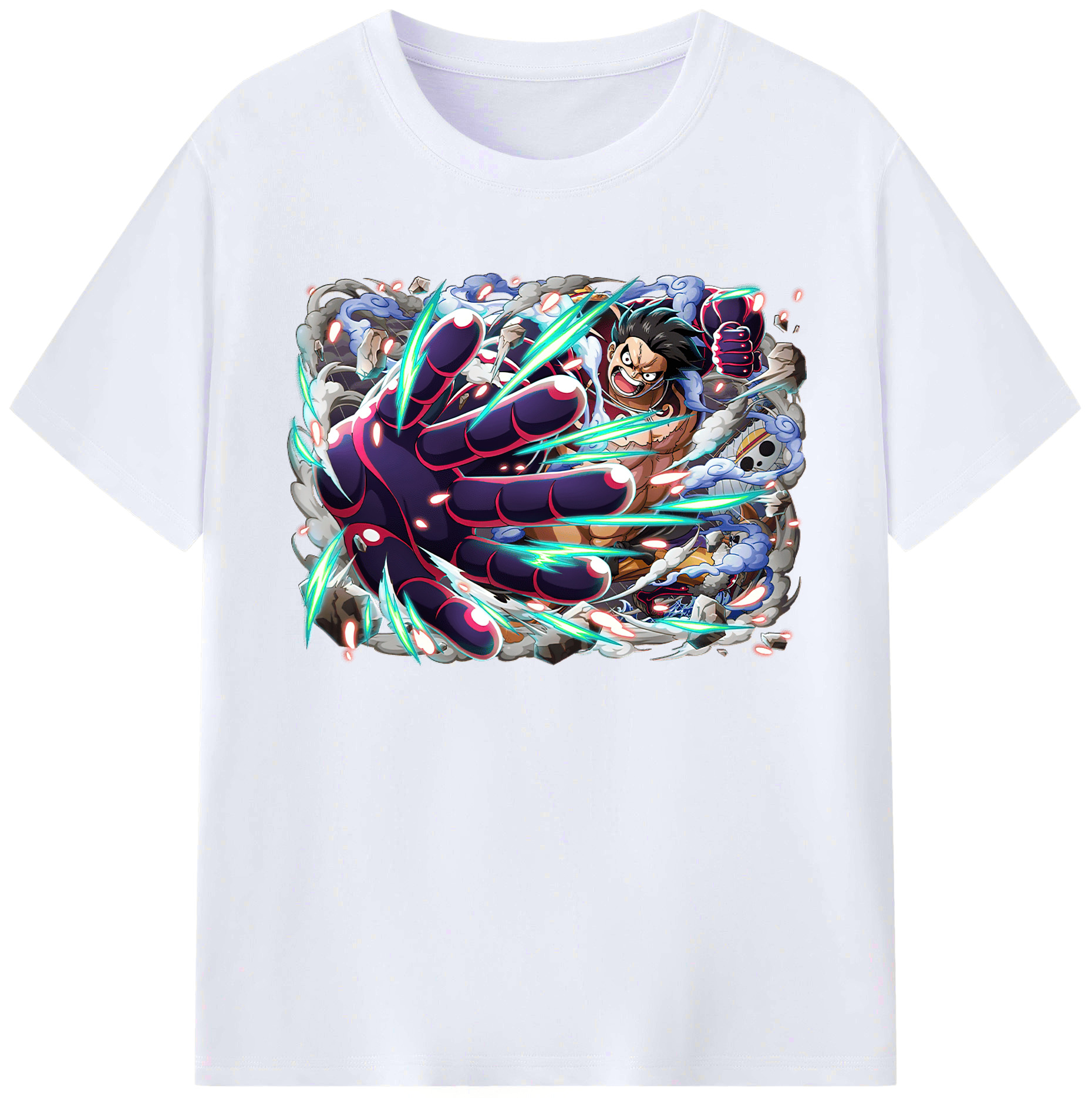 ワンピース モンキー・D・ルフィ ONE PIECE Monkey D. Luffy 綿100％ メンズ半袖Tシャツ｜肌触りやわらか＆通気性