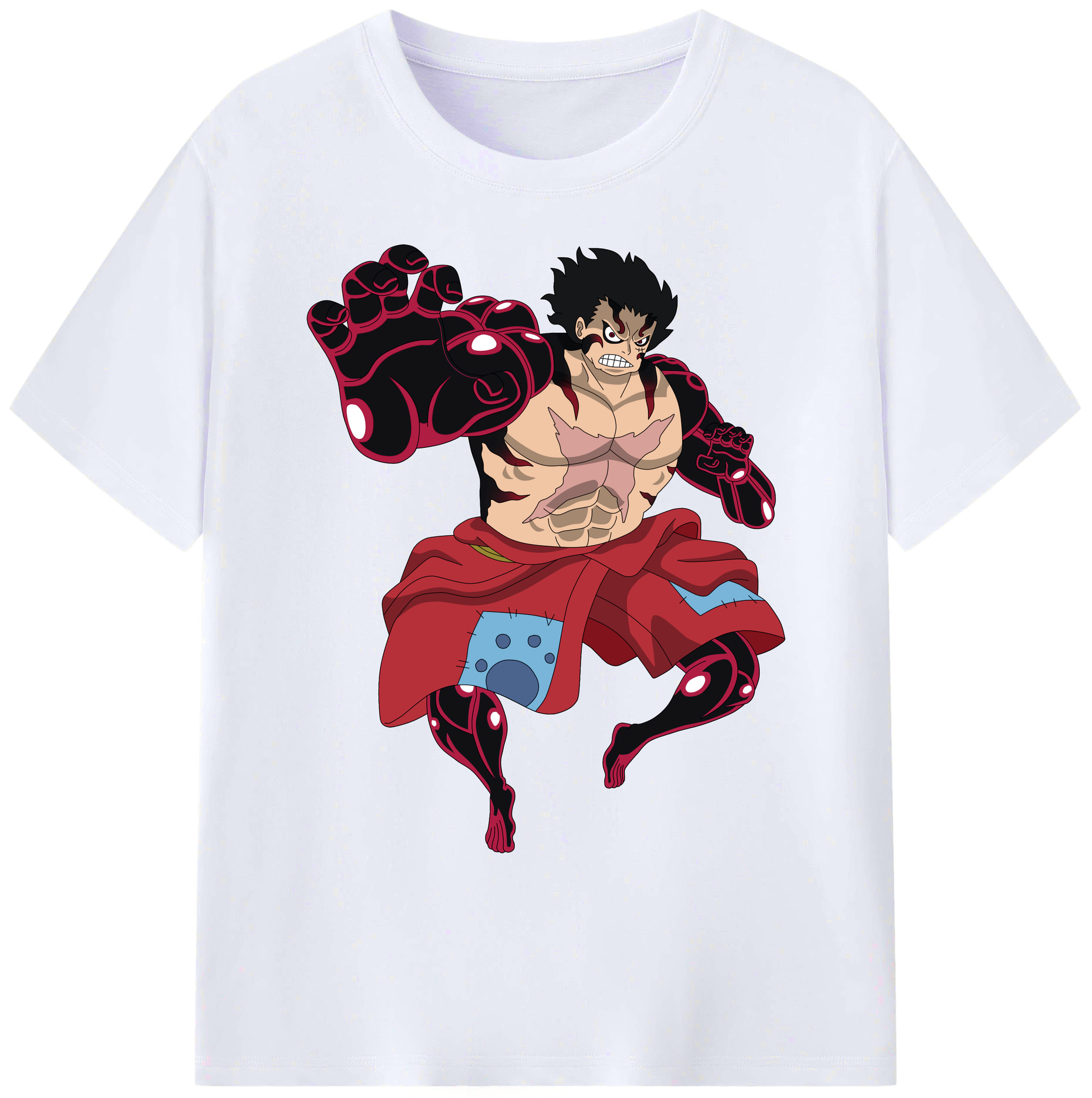 ワンピース モンキー・D・ルフィ ONE PIECE Monkey D. Luffy 綿100％ メンズ半袖Tシャツ｜肌触りやわらか＆通気性