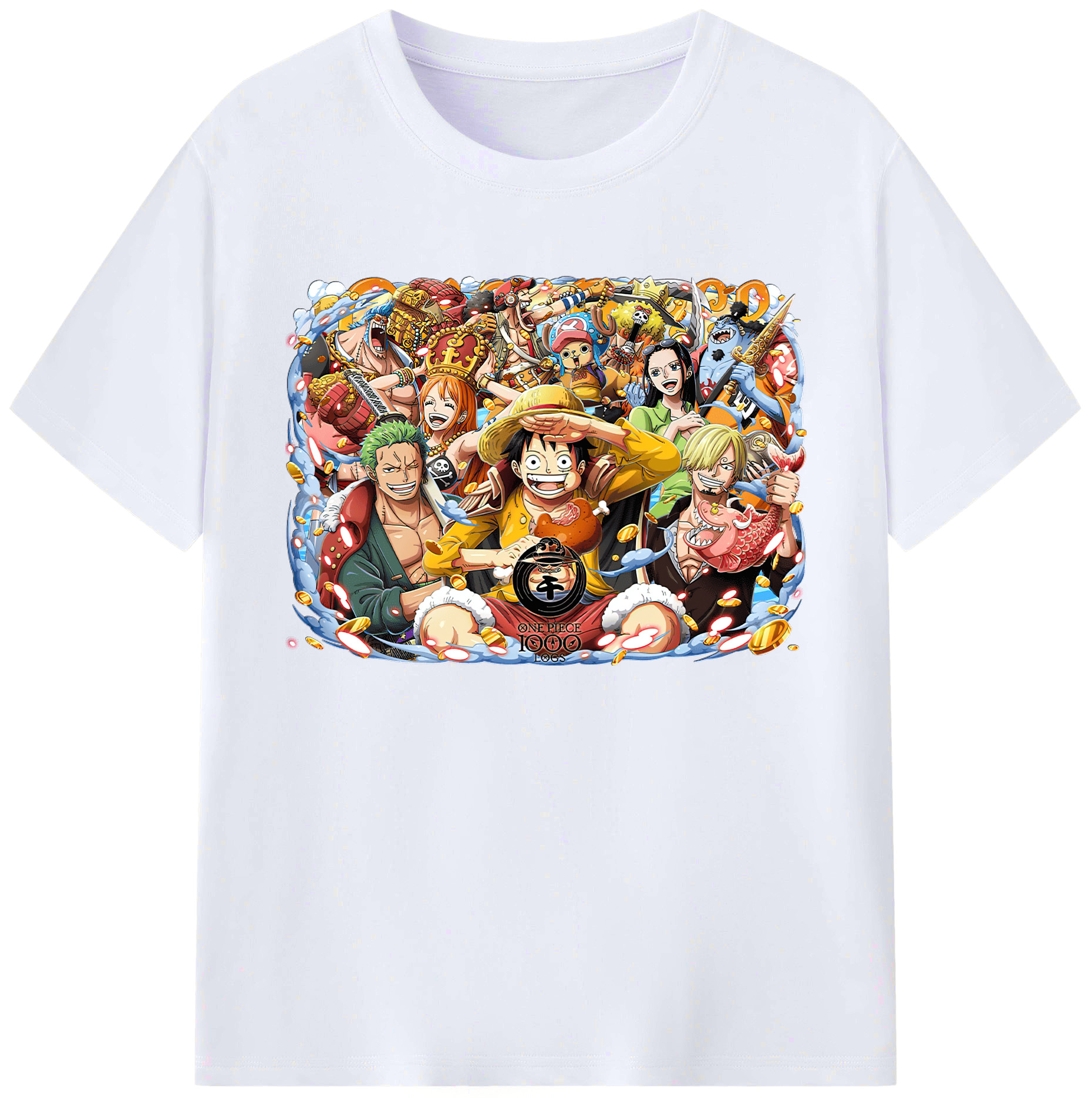 ワンピース モンキー・D・ルフィ ONE PIECE Monkey D. Luffy 綿100％ メンズ半袖Tシャツ｜肌触りやわらか＆通気性