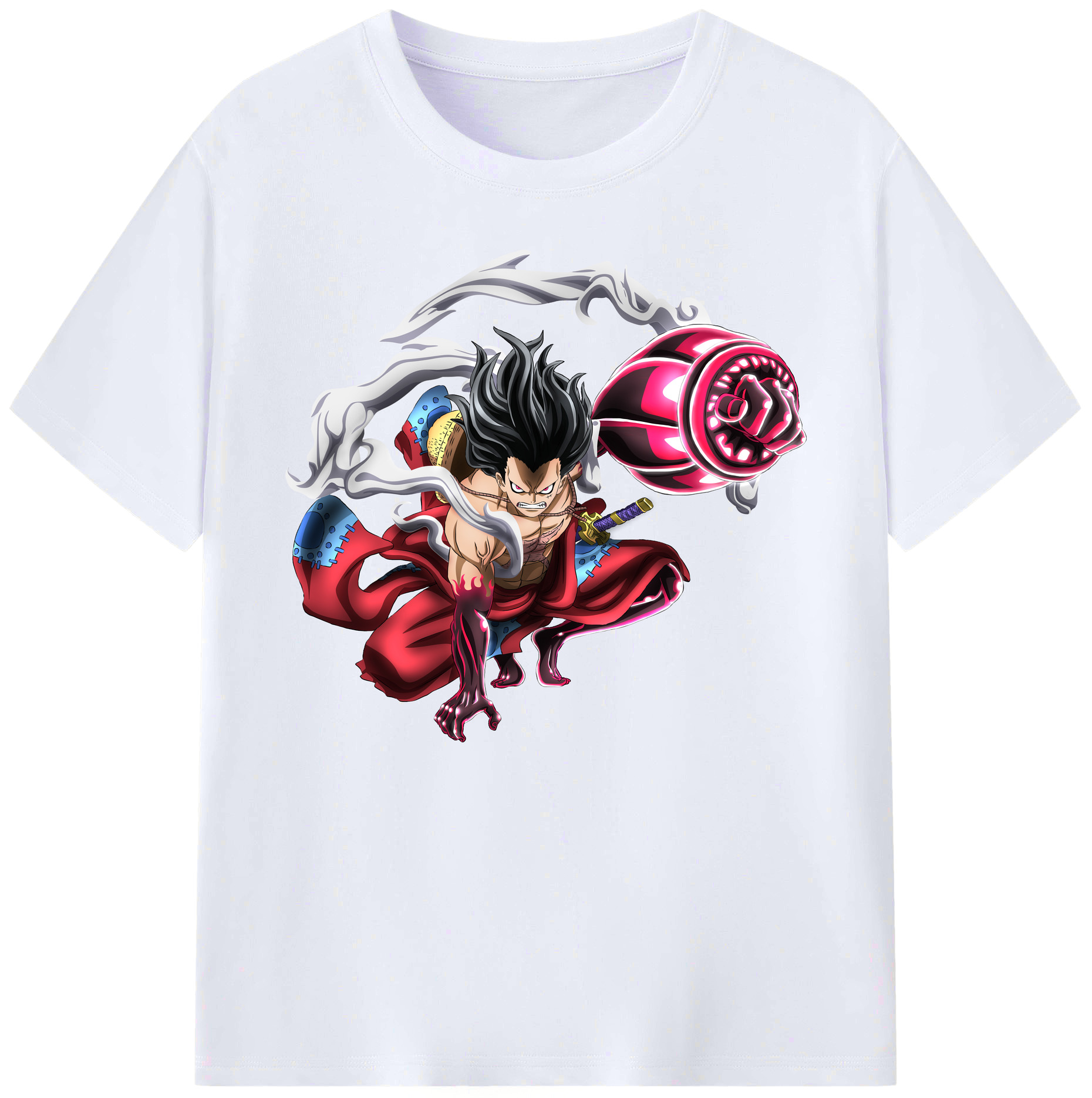 ワンピース モンキー・D・ルフィ ONE PIECE Monkey D. Luffy 綿100％ メンズ半袖Tシャツ｜肌触りやわらか＆通気性