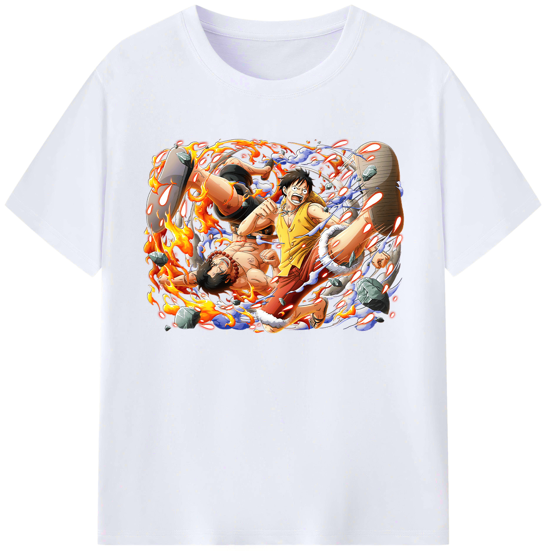 ワンピース モンキー・D・ルフィ ONE PIECE Monkey D. Luffy 綿100％ メンズ半袖Tシャツ｜肌触りやわらか＆通気性