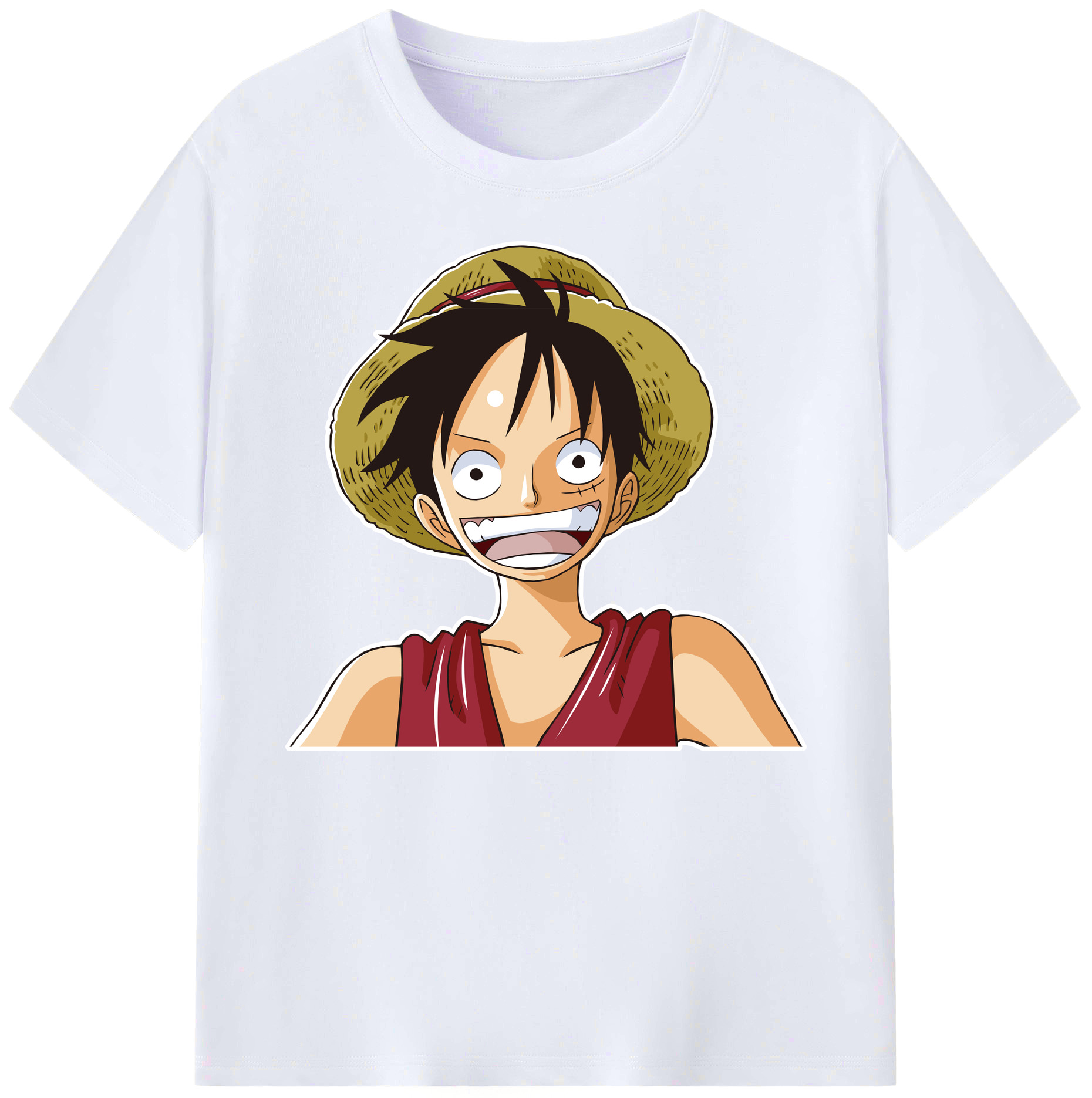 ワンピース モンキー・D・ルフィ ONE PIECE Monkey D. Luffy 綿100％ メンズ半袖Tシャツ｜肌触りやわらか＆通気性