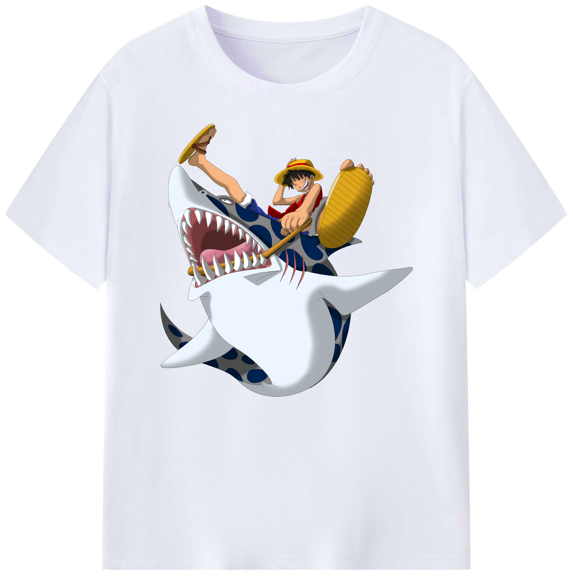 ワンピース モンキー・D・ルフィ ONE PIECE Monkey D. Luffy 綿100％ メンズ半袖Tシャツ｜肌触りやわらか＆通気性
