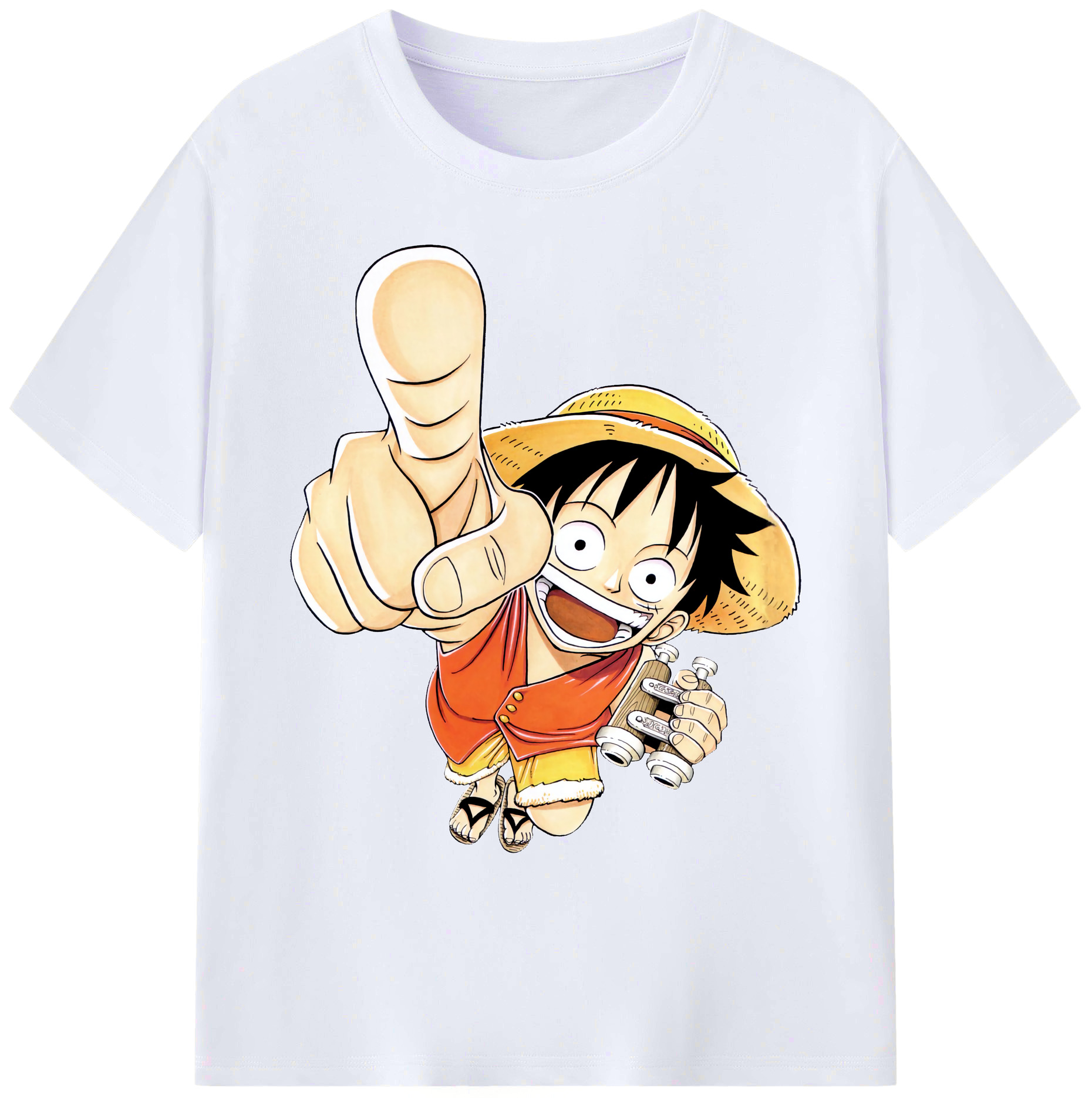 ワンピース モンキー・D・ルフィ ONE PIECE Monkey D. Luffy 綿100％ メンズ半袖Tシャツ｜肌触りやわらか＆通気性