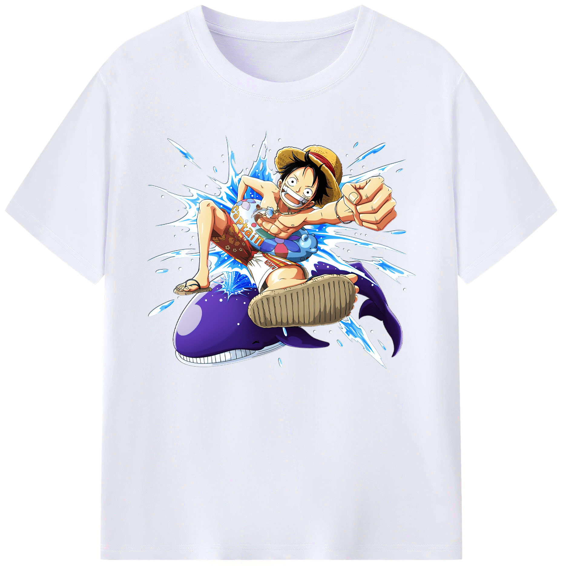 ワンピース モンキー・D・ルフィ ONE PIECE Monkey D. Luffy 綿100％ メンズ半袖Tシャツ｜肌触りやわらか＆通気性
