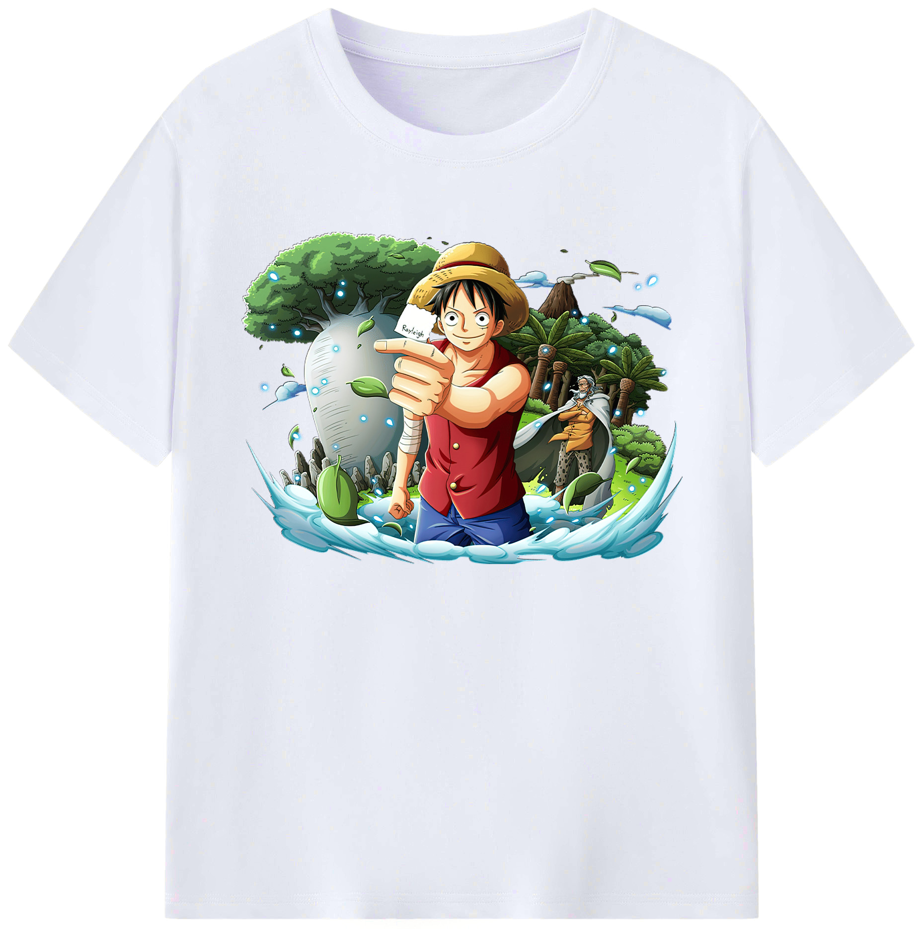 ワンピース モンキー・D・ルフィ ONE PIECE Monkey D. Luffy 綿100％ メンズ半袖Tシャツ｜肌触りやわらか＆通気性