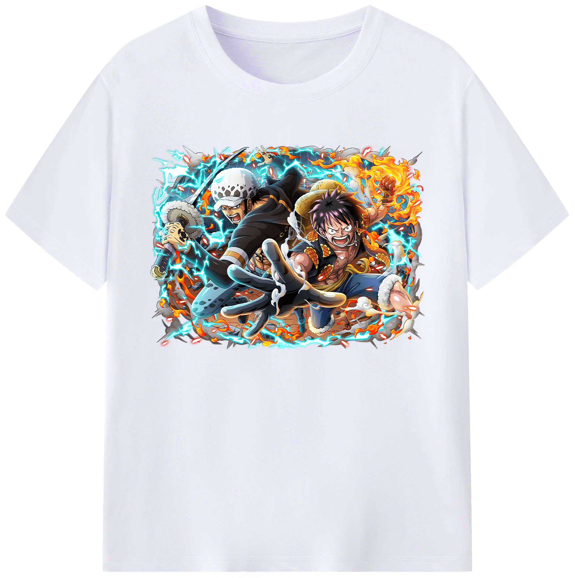 ワンピース モンキー・D・ルフィ ONE PIECE Monkey D. Luffy 綿100％ メンズ半袖Tシャツ｜肌触りやわらか＆通気性