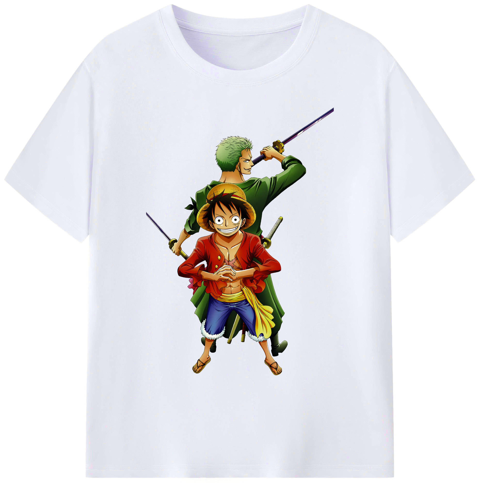 ワンピース モンキー・D・ルフィ ONE PIECE Monkey D. Luffy 綿100％ メンズ半袖Tシャツ｜肌触りやわらか＆通気性