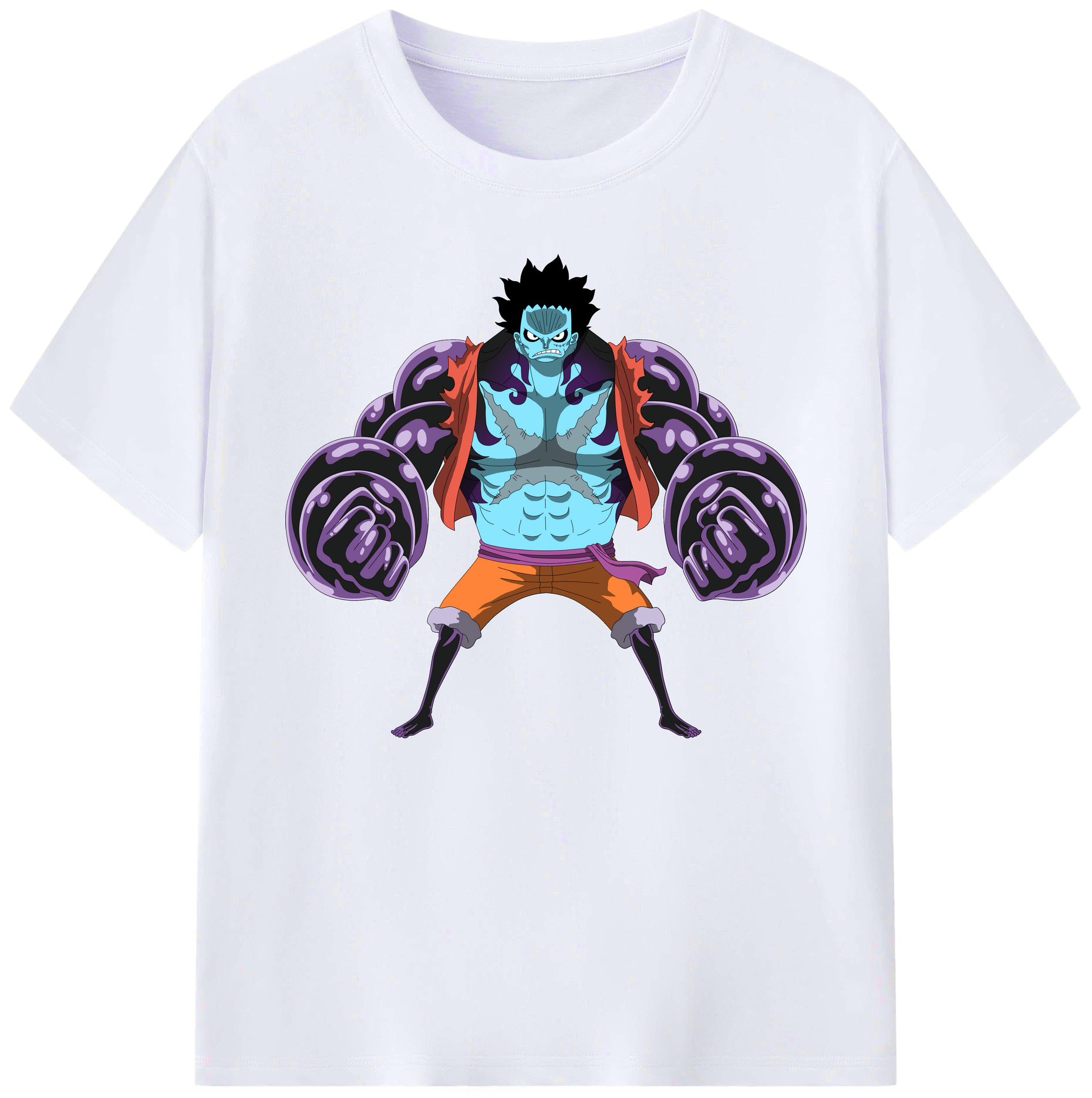 ワンピース モンキー・D・ルフィ ONE PIECE Monkey D. Luffy 綿100％ メンズ半袖Tシャツ｜肌触りやわらか＆通気性
