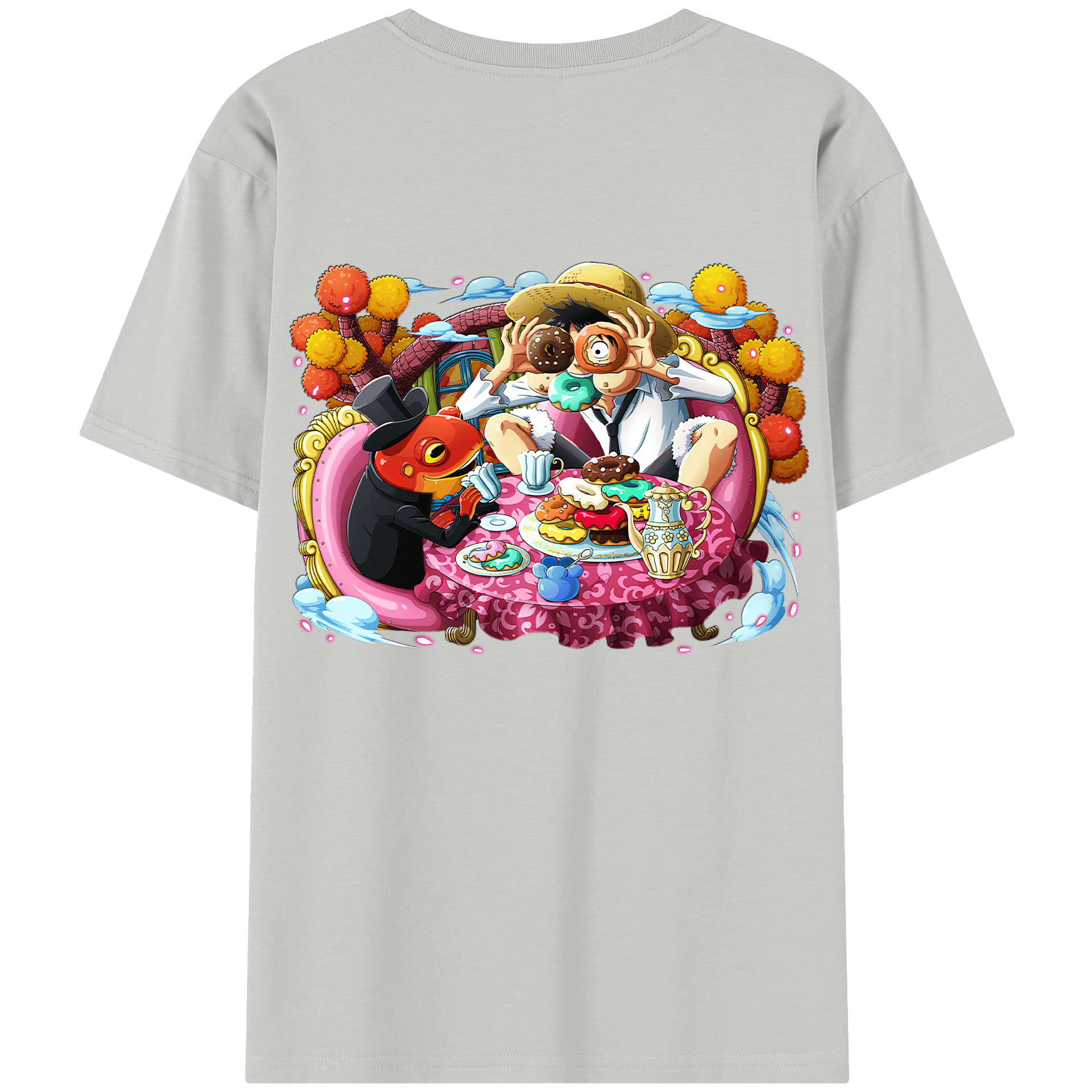 ワンピース モンキー・D・ルフィ ONE PIECE Monkey D. Luffy レディース半袖Tシャツ(バックプリント)