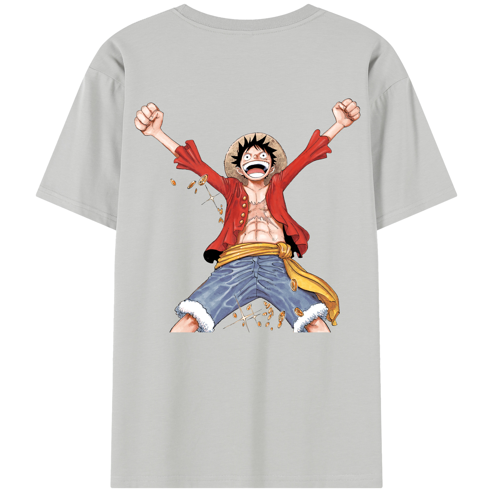 ワンピース モンキー・D・ルフィ ONE PIECE Monkey D. Luffy レディース半袖Tシャツ(バックプリント)