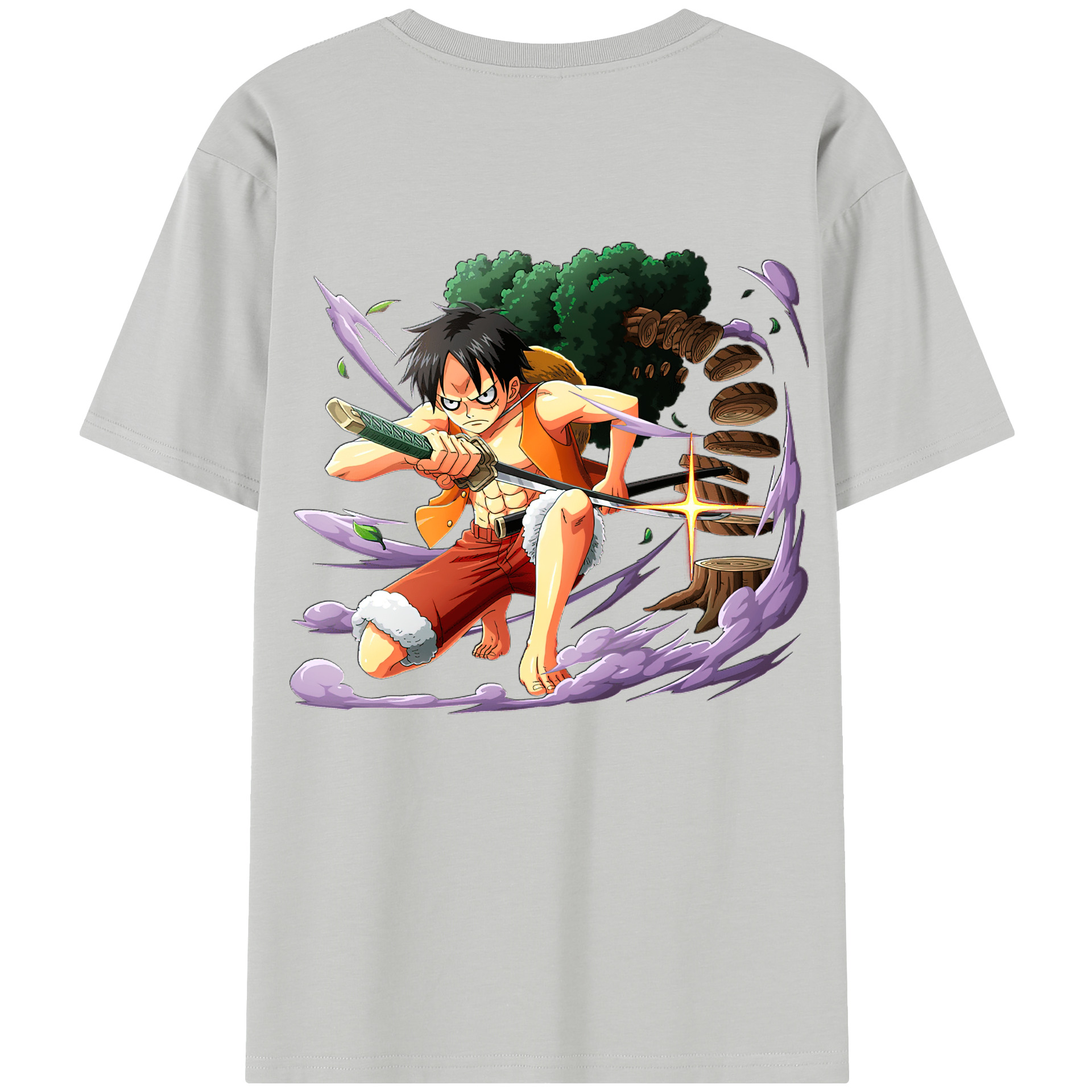 ワンピース モンキー・D・ルフィ ONE PIECE Monkey D. Luffy レディース半袖Tシャツ(バックプリント)