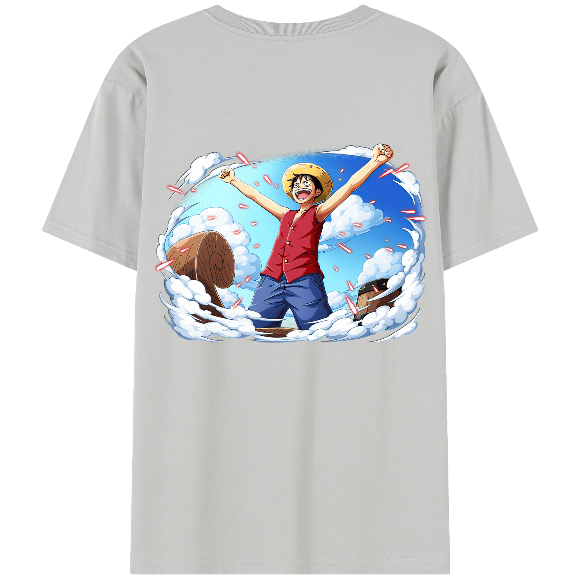 ワンピース モンキー・D・ルフィ ONE PIECE Monkey D. Luffy レディース半袖Tシャツ(バックプリント)