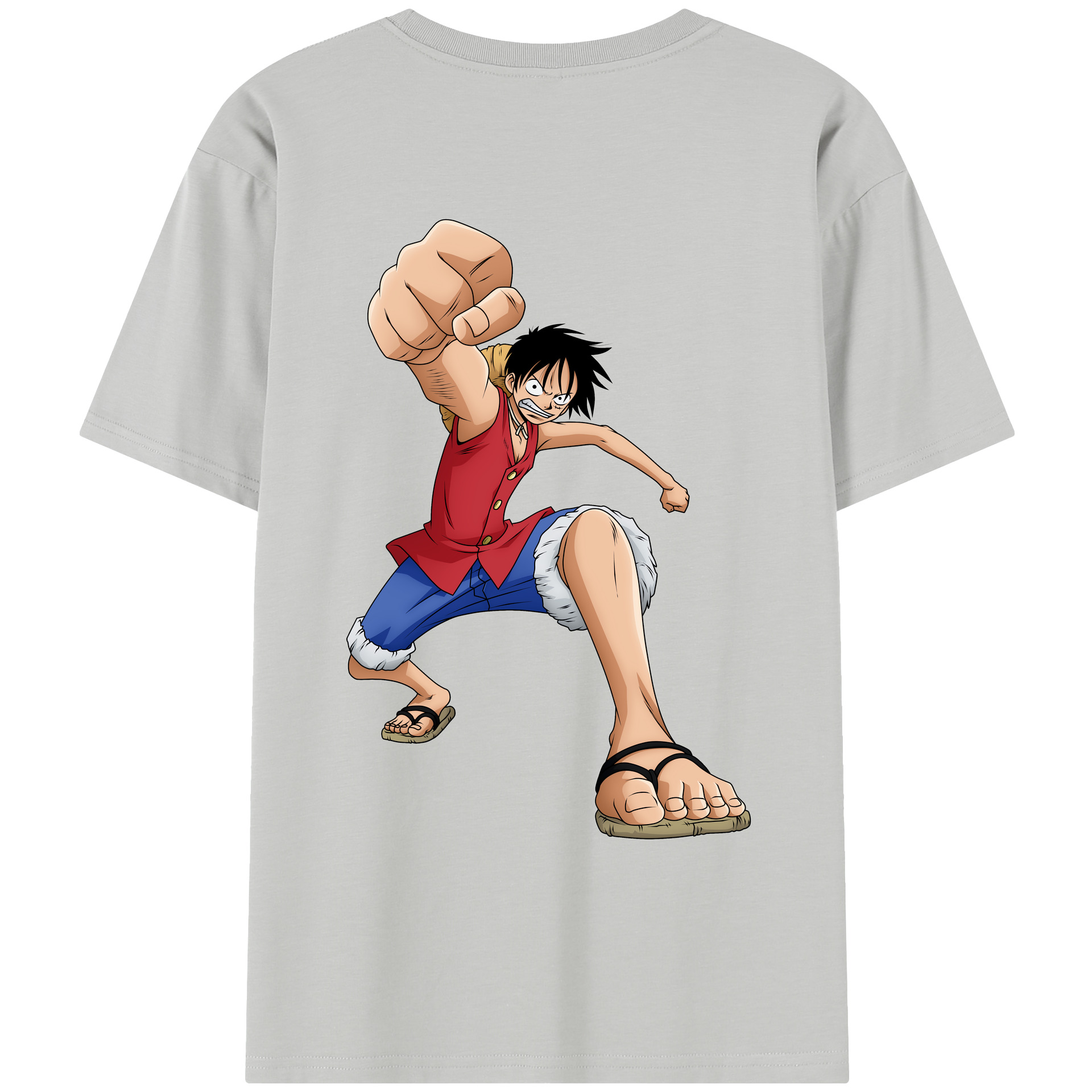ワンピース モンキー・D・ルフィ ONE PIECE Monkey D. Luffy レディース半袖Tシャツ(バックプリント)