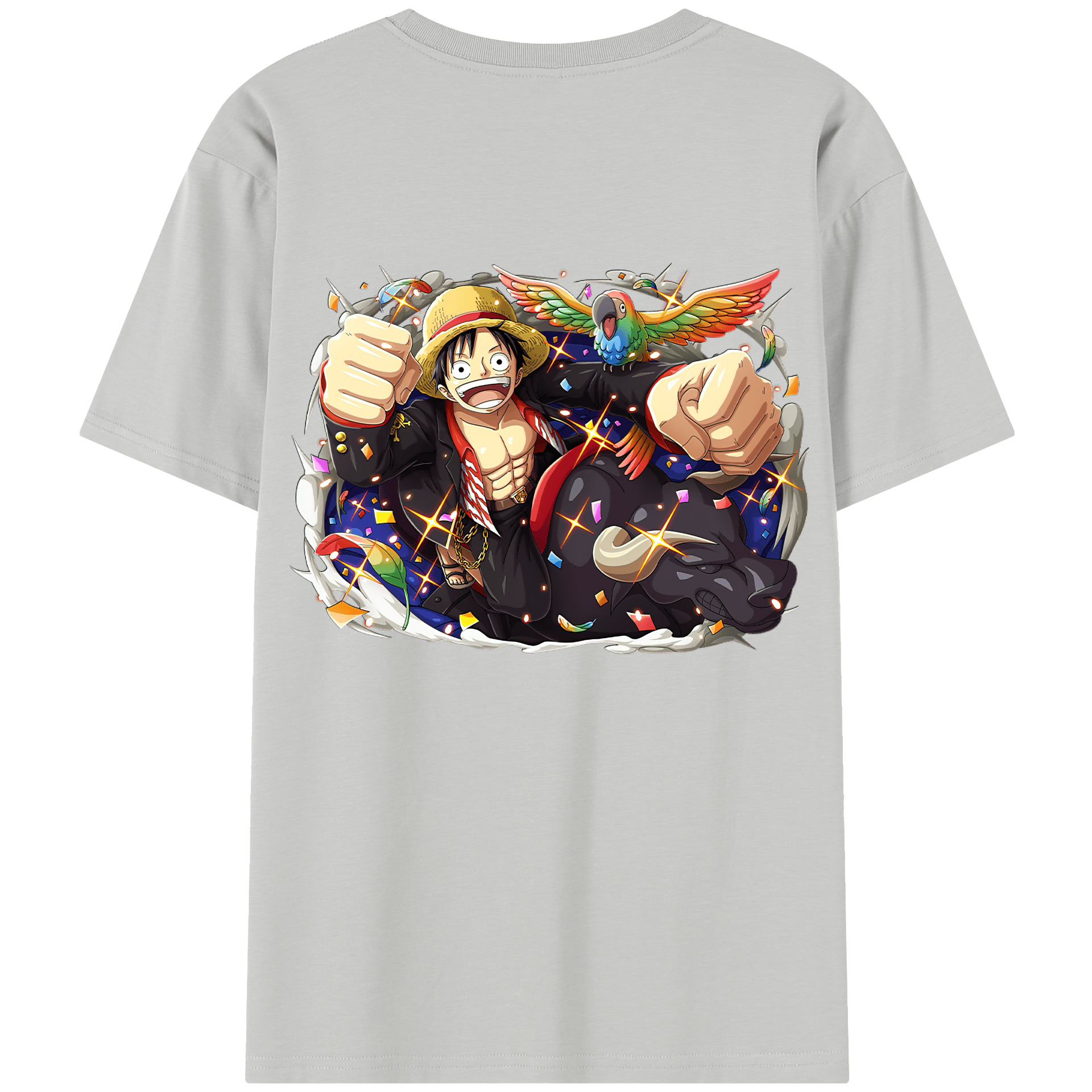 ワンピース モンキー・D・ルフィ ONE PIECE Monkey D. Luffy レディース半袖Tシャツ(バックプリント)