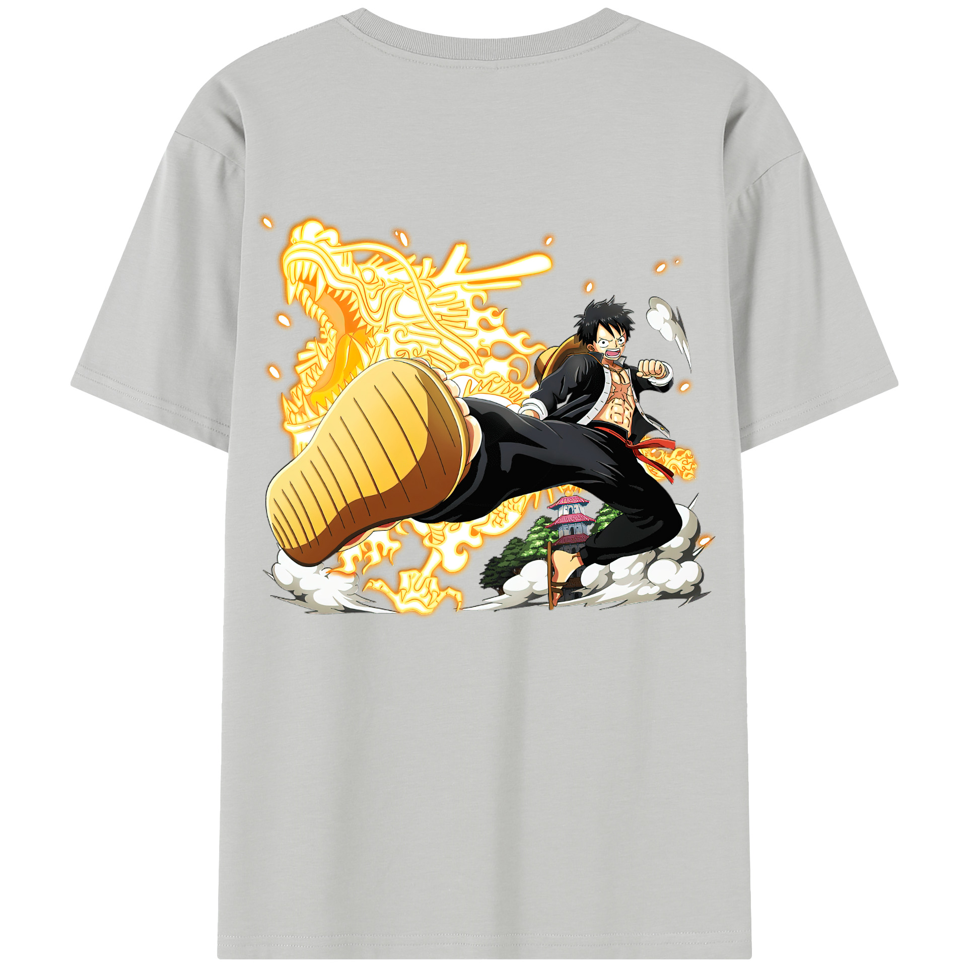 ワンピース モンキー・D・ルフィ ONE PIECE Monkey D. Luffy レディース半袖Tシャツ(バックプリント)