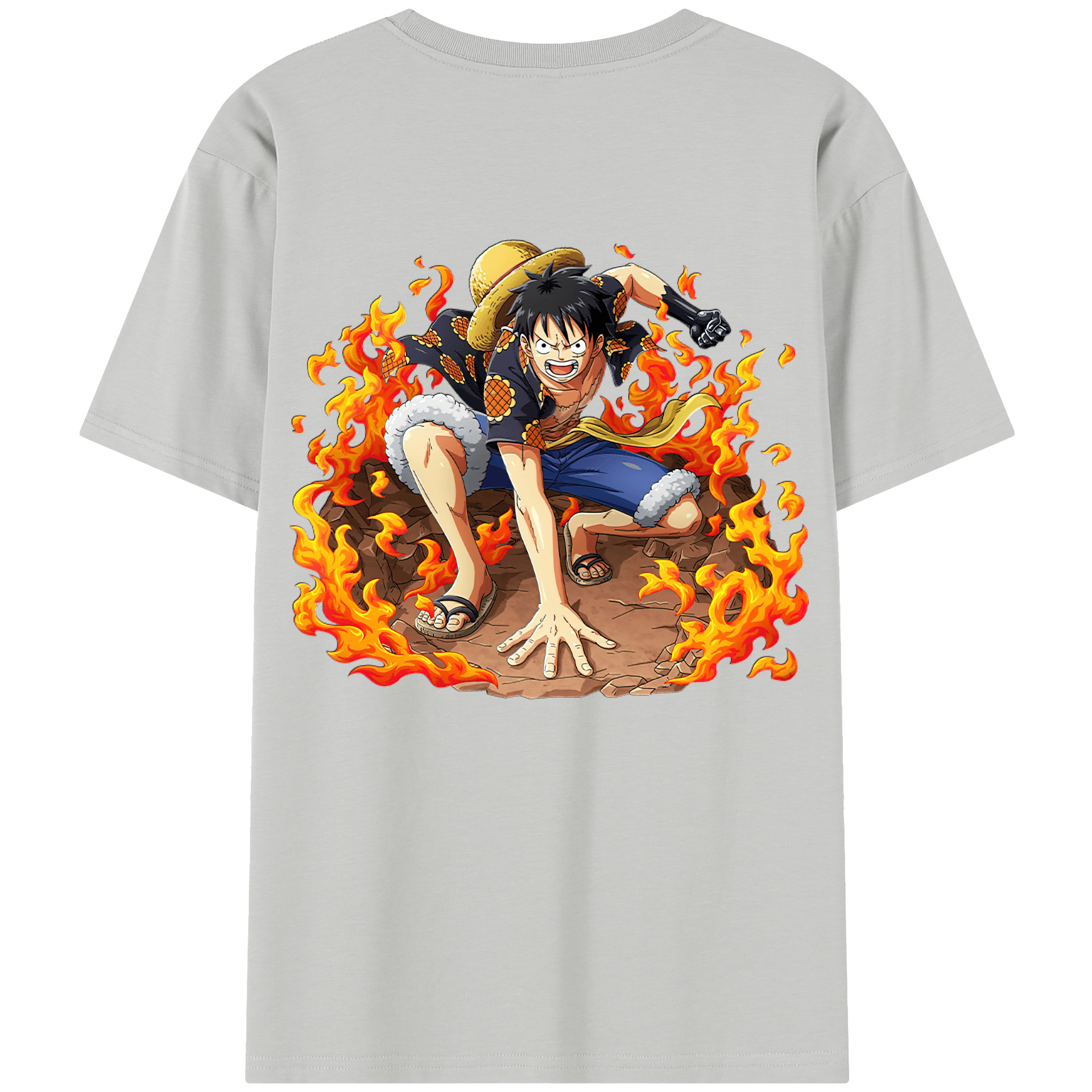 ワンピース モンキー・D・ルフィ ONE PIECE Monkey D. Luffy レディース半袖Tシャツ(バックプリント)