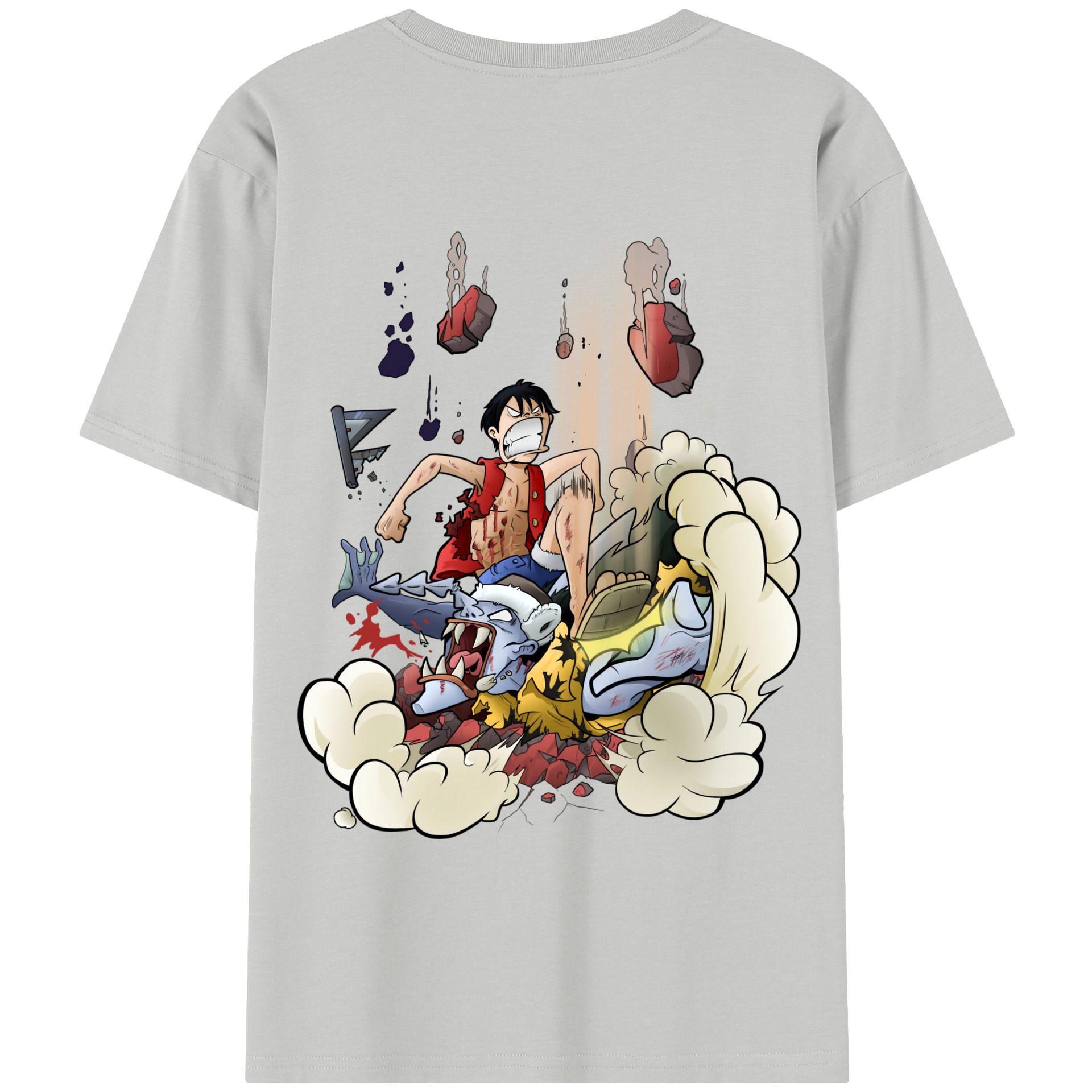 ワンピース モンキー・D・ルフィ ONE PIECE Monkey D. Luffy レディース半袖Tシャツ(バックプリント)